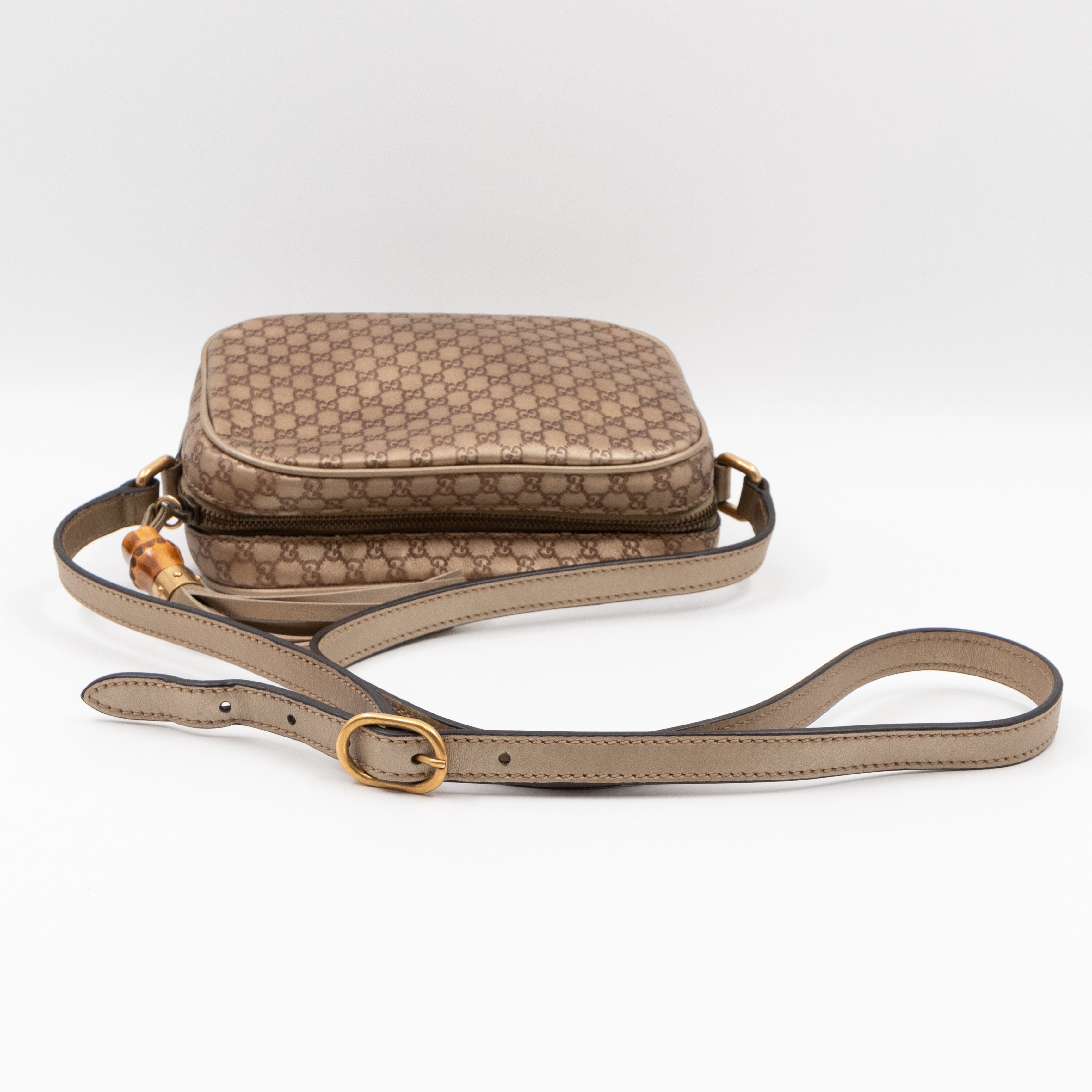 Sunshine Disco Crossbody Bag Micro Guccissima Champagne