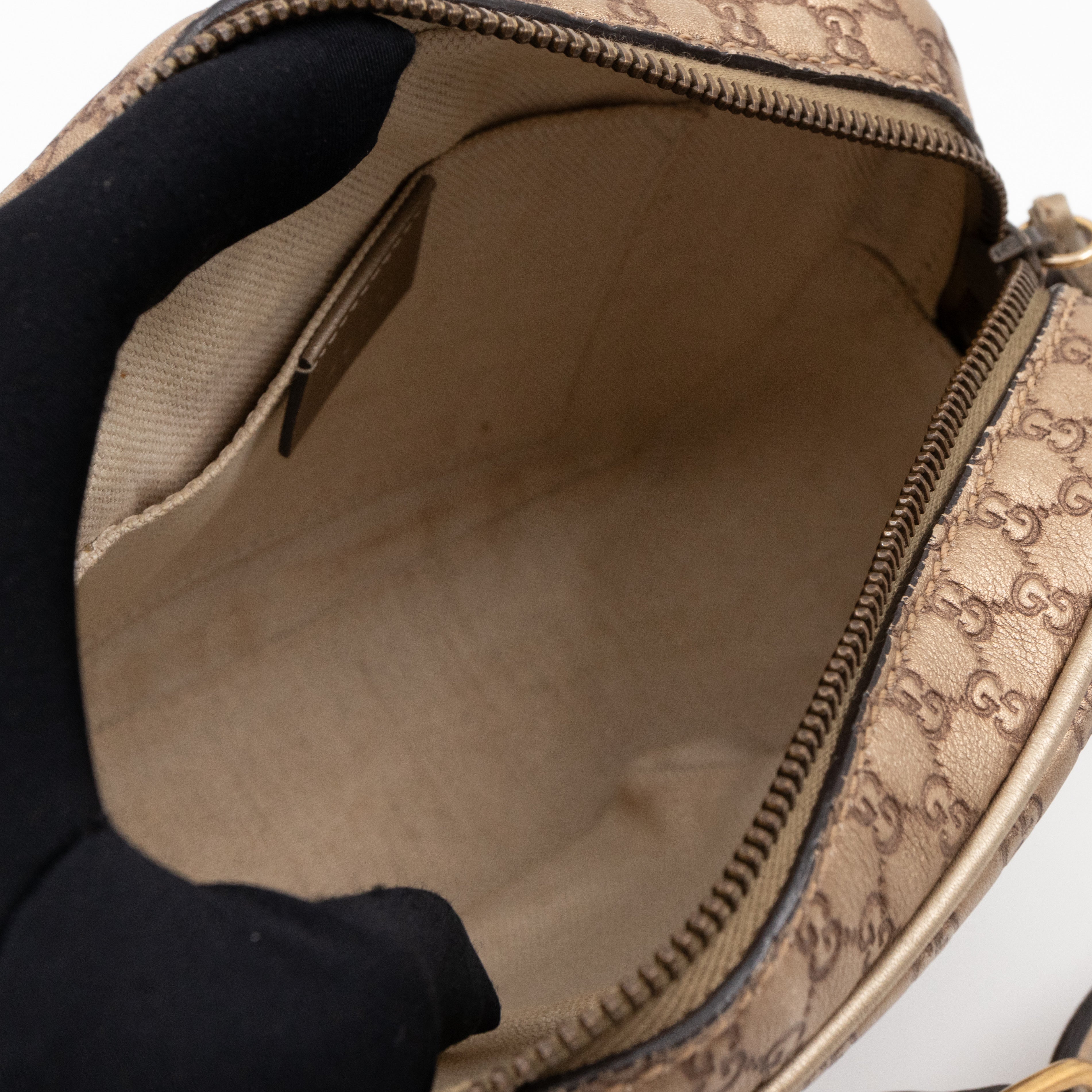 Sunshine Disco Crossbody Bag Micro Guccissima Champagne