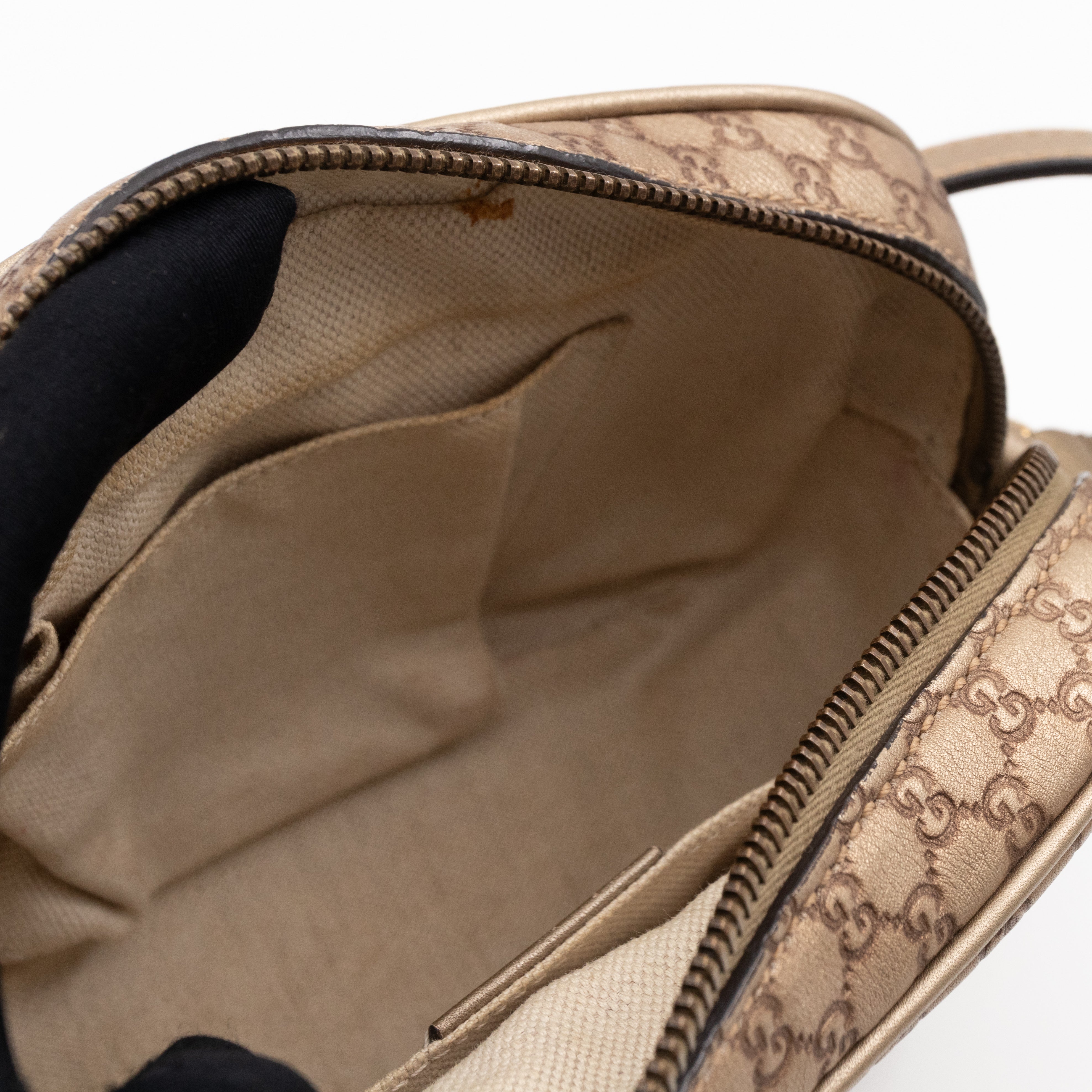 Sunshine Disco Crossbody Bag Micro Guccissima Champagne