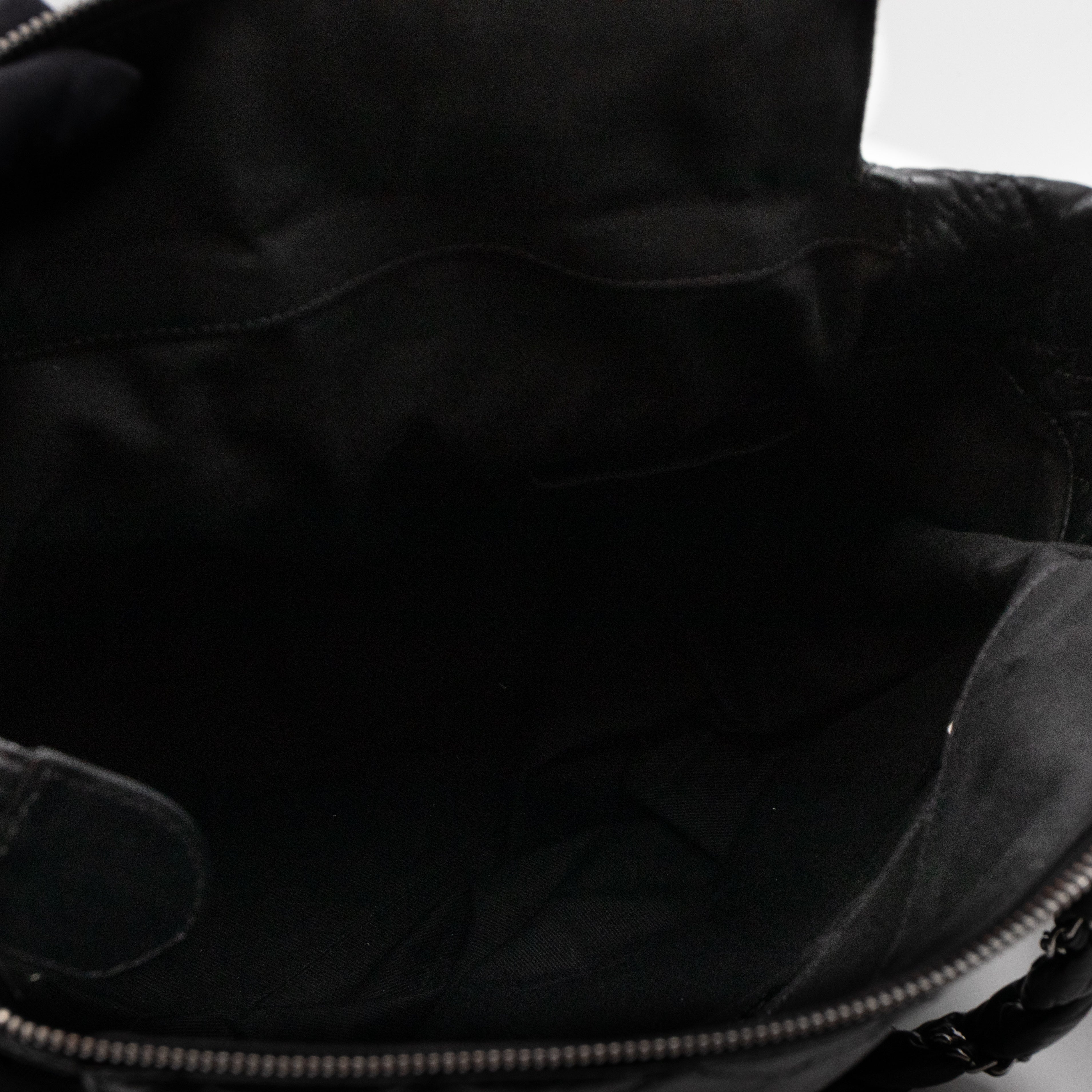 Lady Braid Shopping Tote Black Leather