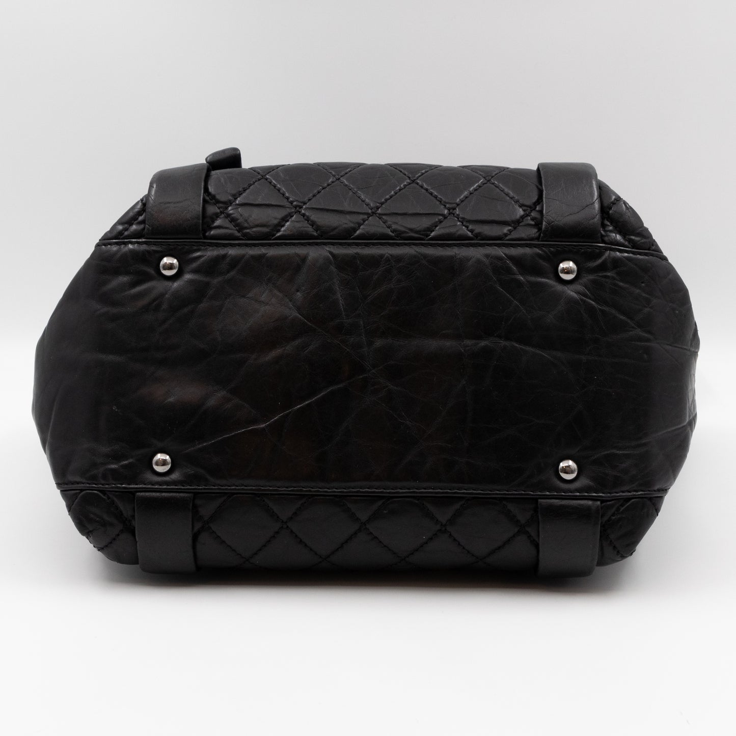 Lady Braid Shopping Tote Black Leather