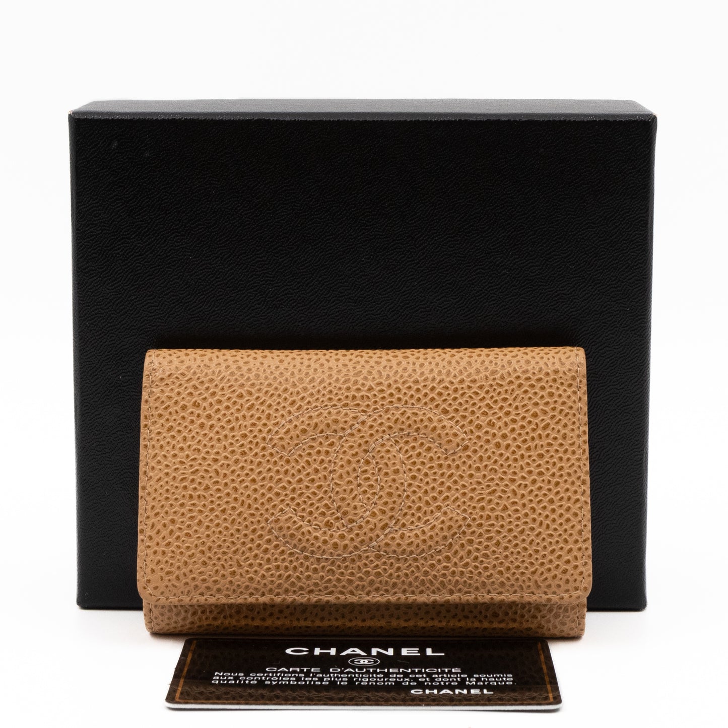 Timeless 6 Ring Key Case Camel Caviar