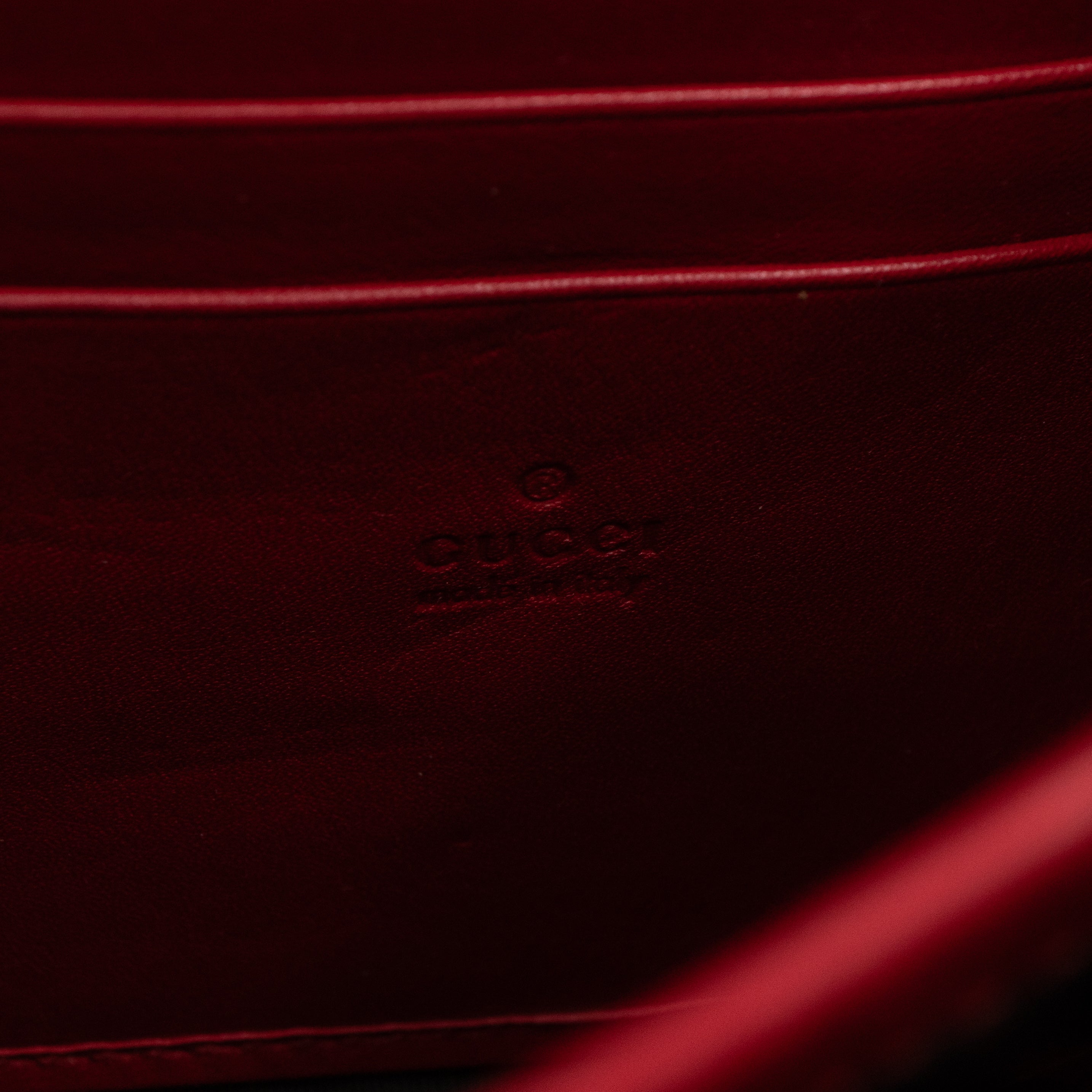 GG Marmont Matelasse Chain Wallet Red Leather