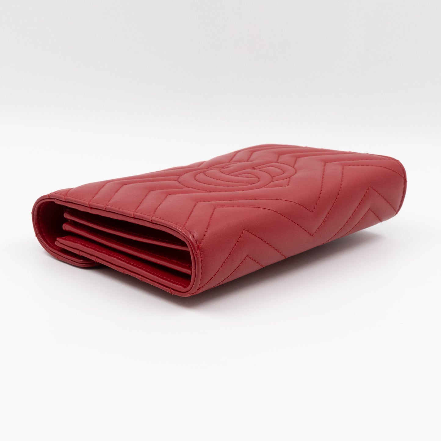 GG Marmont Matelasse Chain Wallet Red Leather