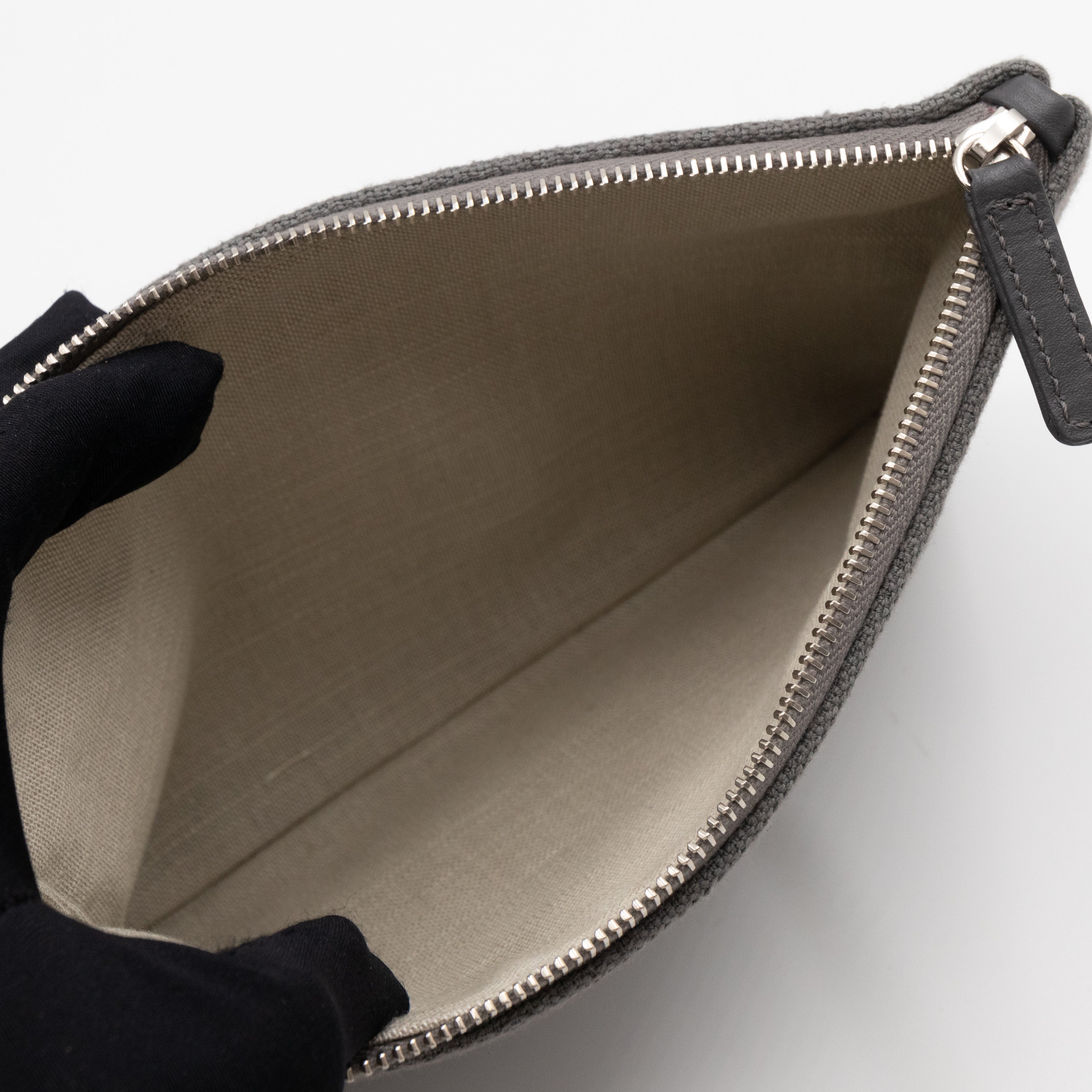 Deauville Fabric Large Tote with Pouch Grey Canvas