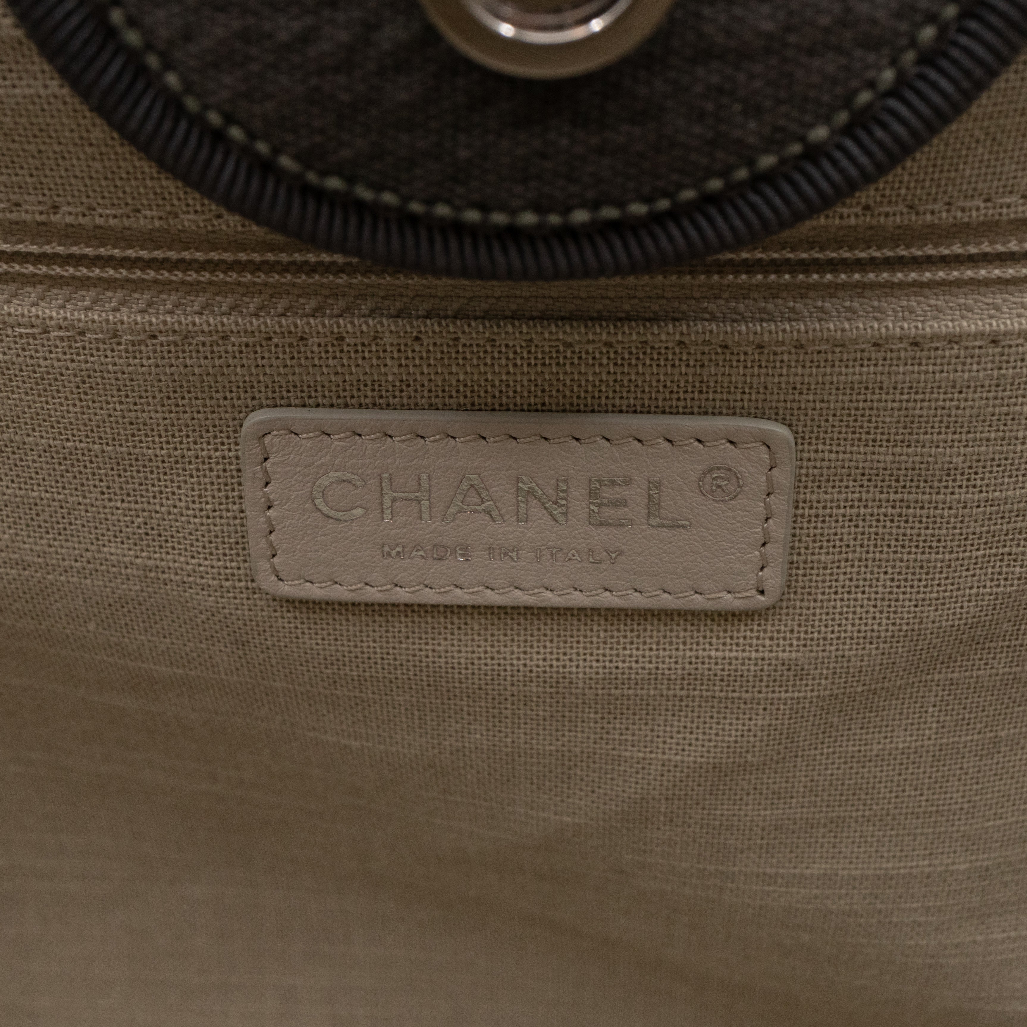 Deauville Fabric Large Tote with Pouch Grey Canvas