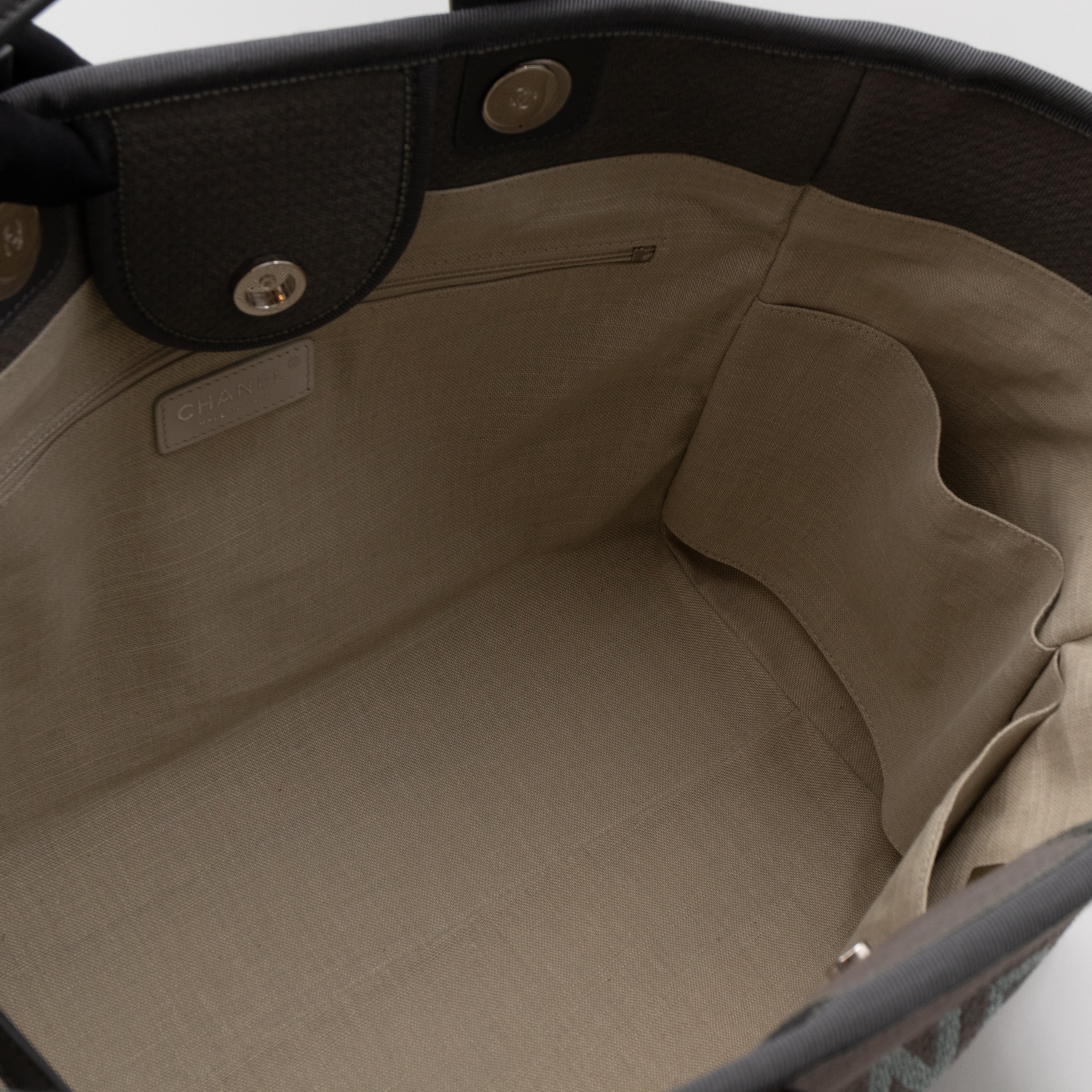 Deauville Fabric Large Tote with Pouch Grey Canvas