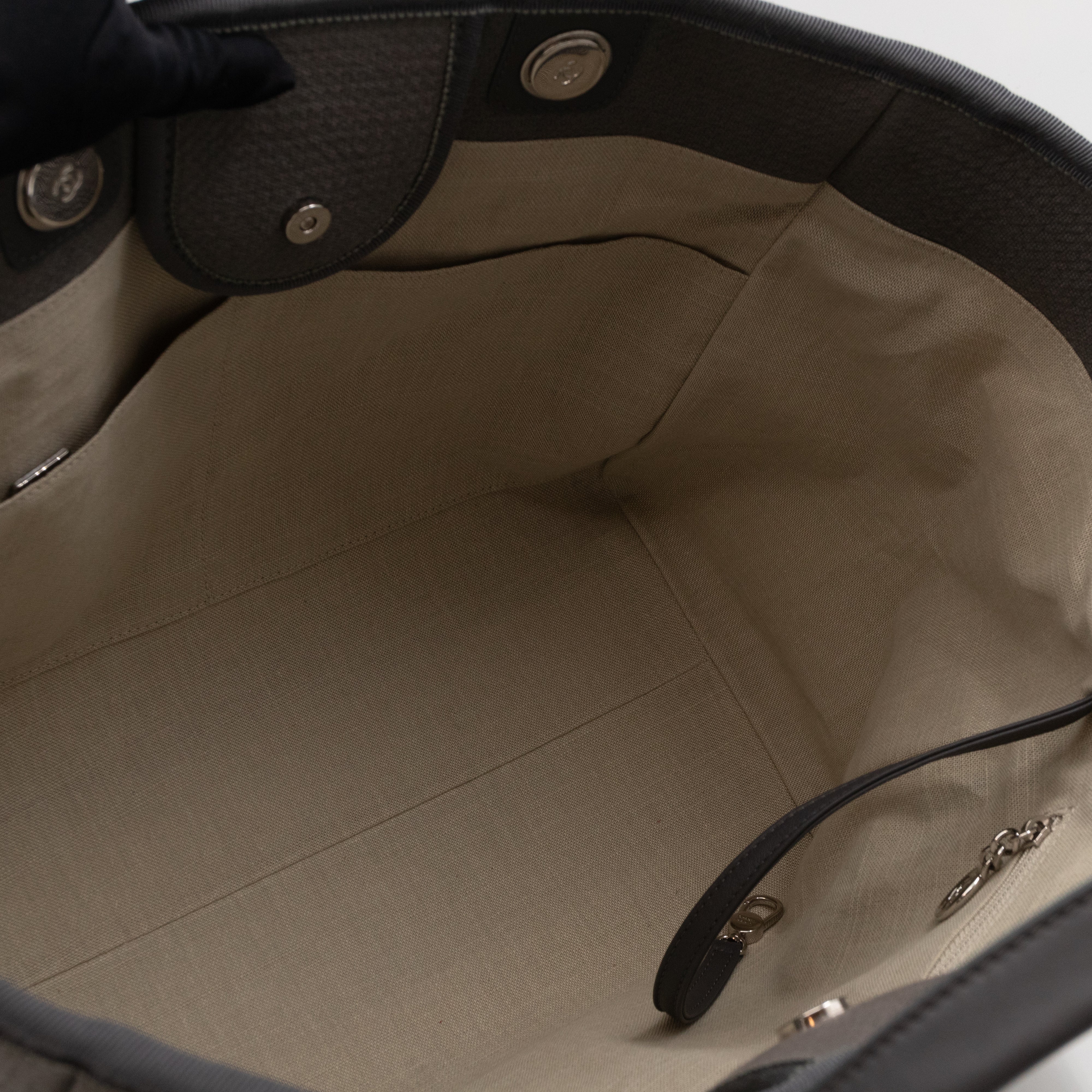 Deauville Fabric Large Tote with Pouch Grey Canvas