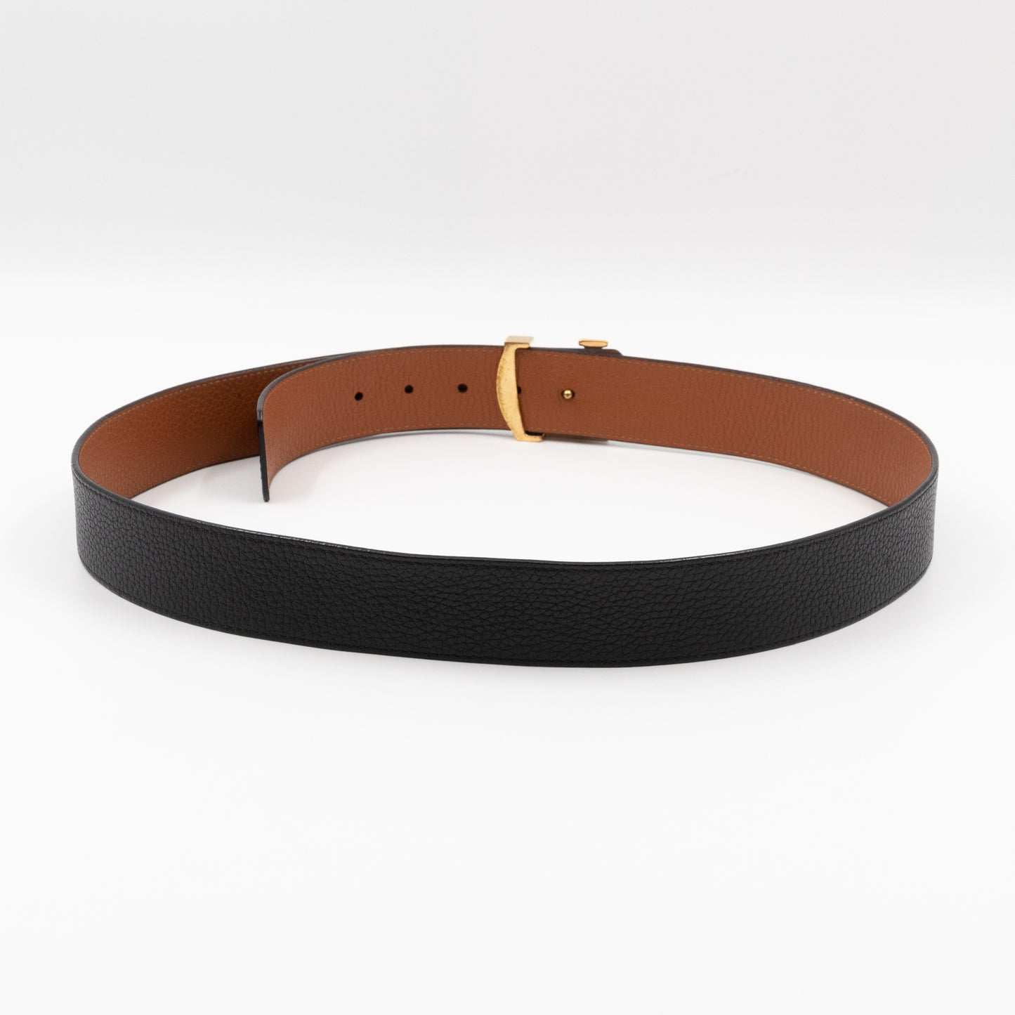 LV Initiales Belt 40 mm 100 cm Black Taurillon Leather