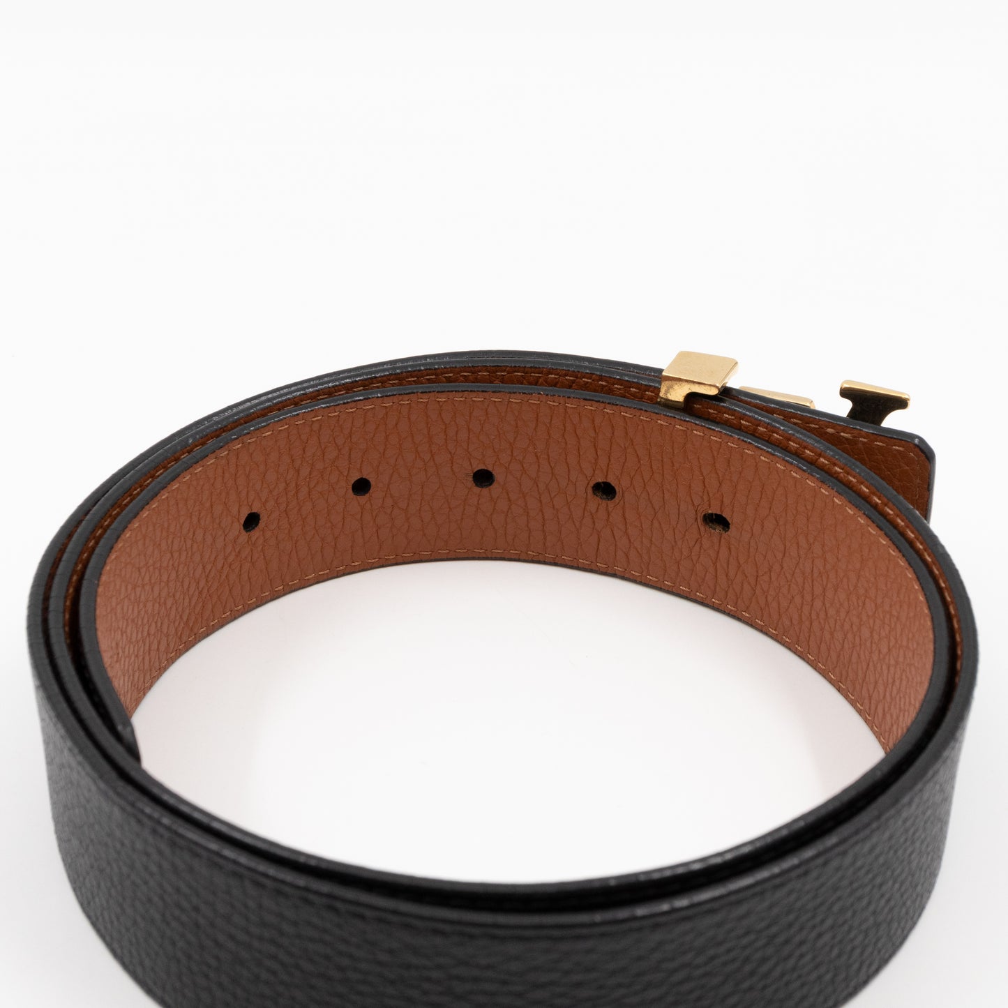 LV Initiales Belt 40 mm 100 cm Black Taurillon Leather