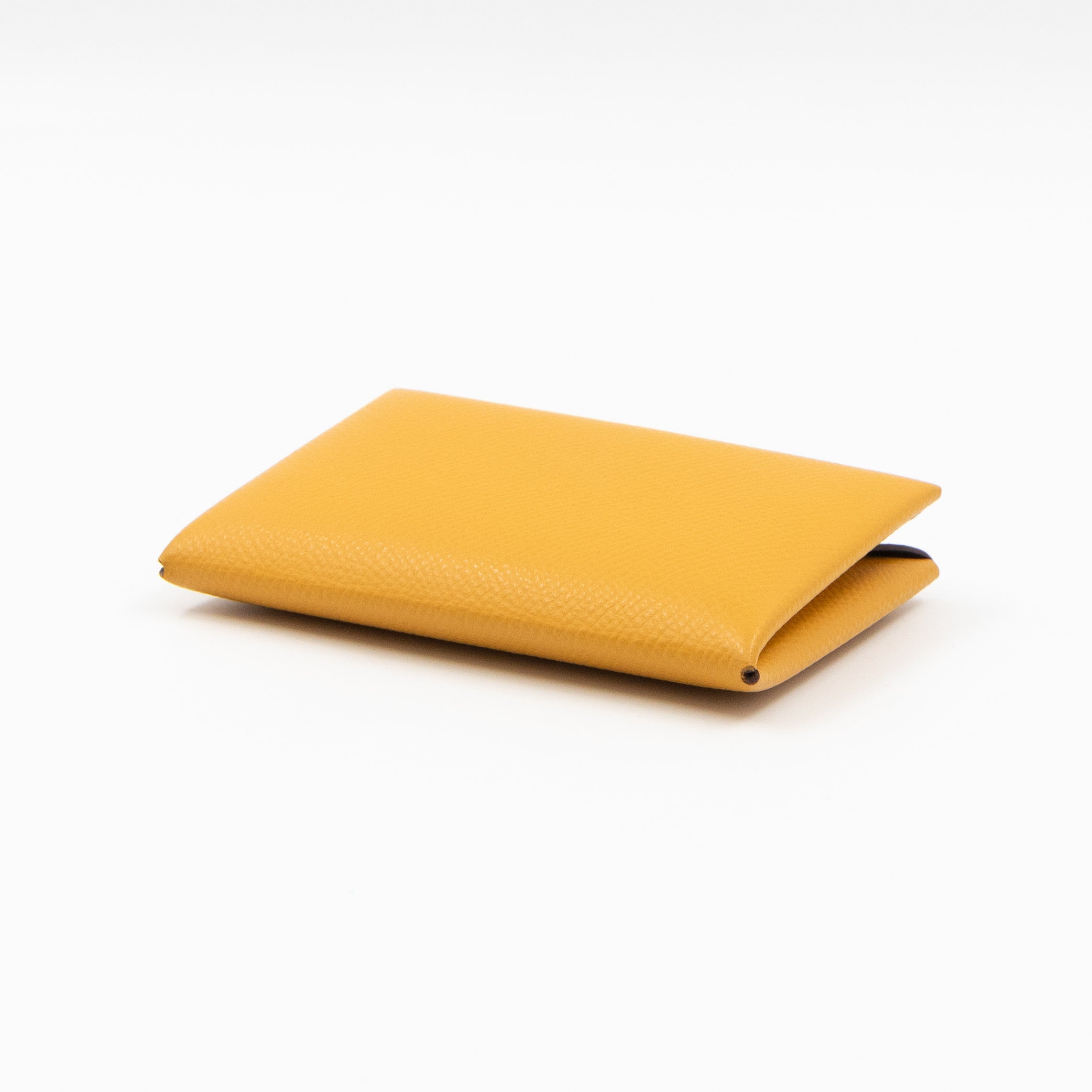 Calvi Card Holder Yellow Leather