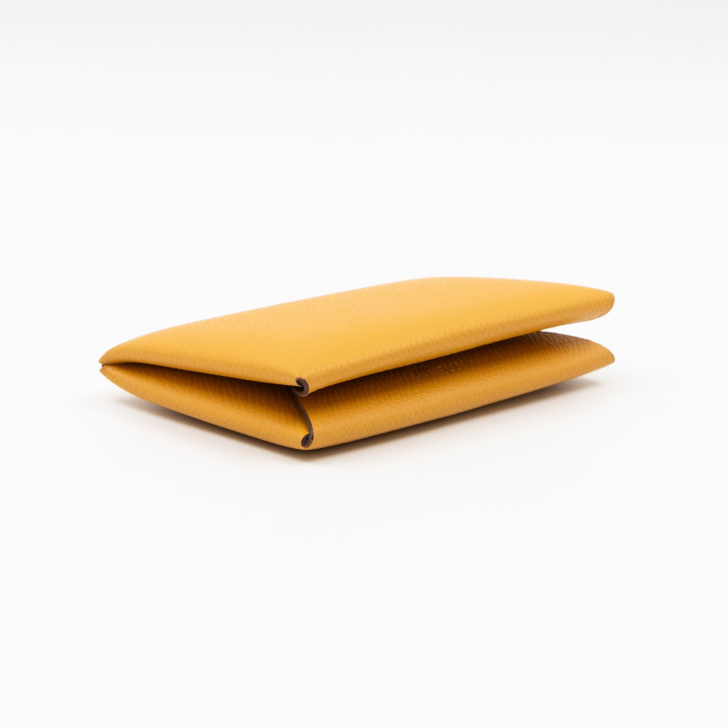 Calvi Card Holder Yellow Leather