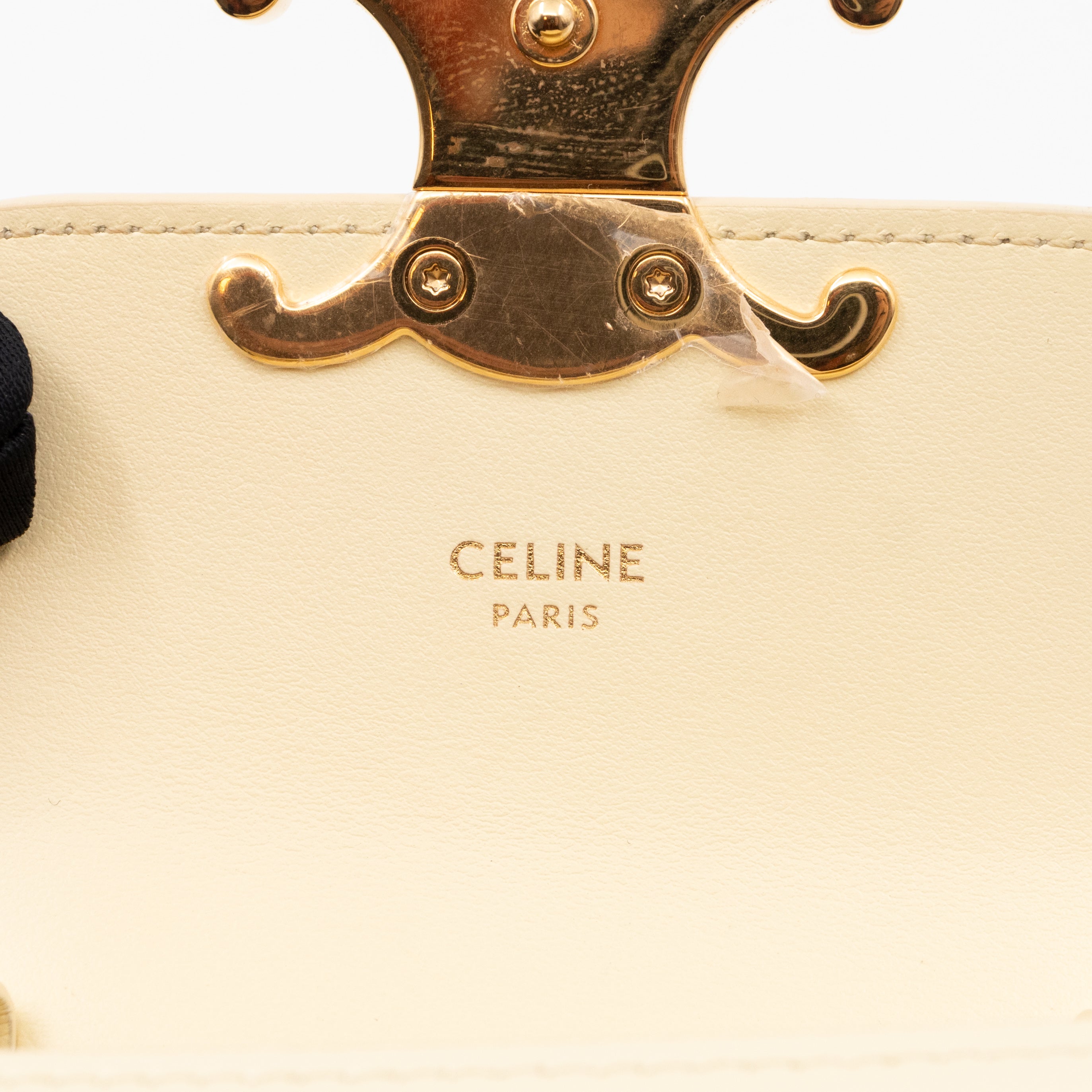 Mini Claude Shiny Soft Yellow Calfskin Leather