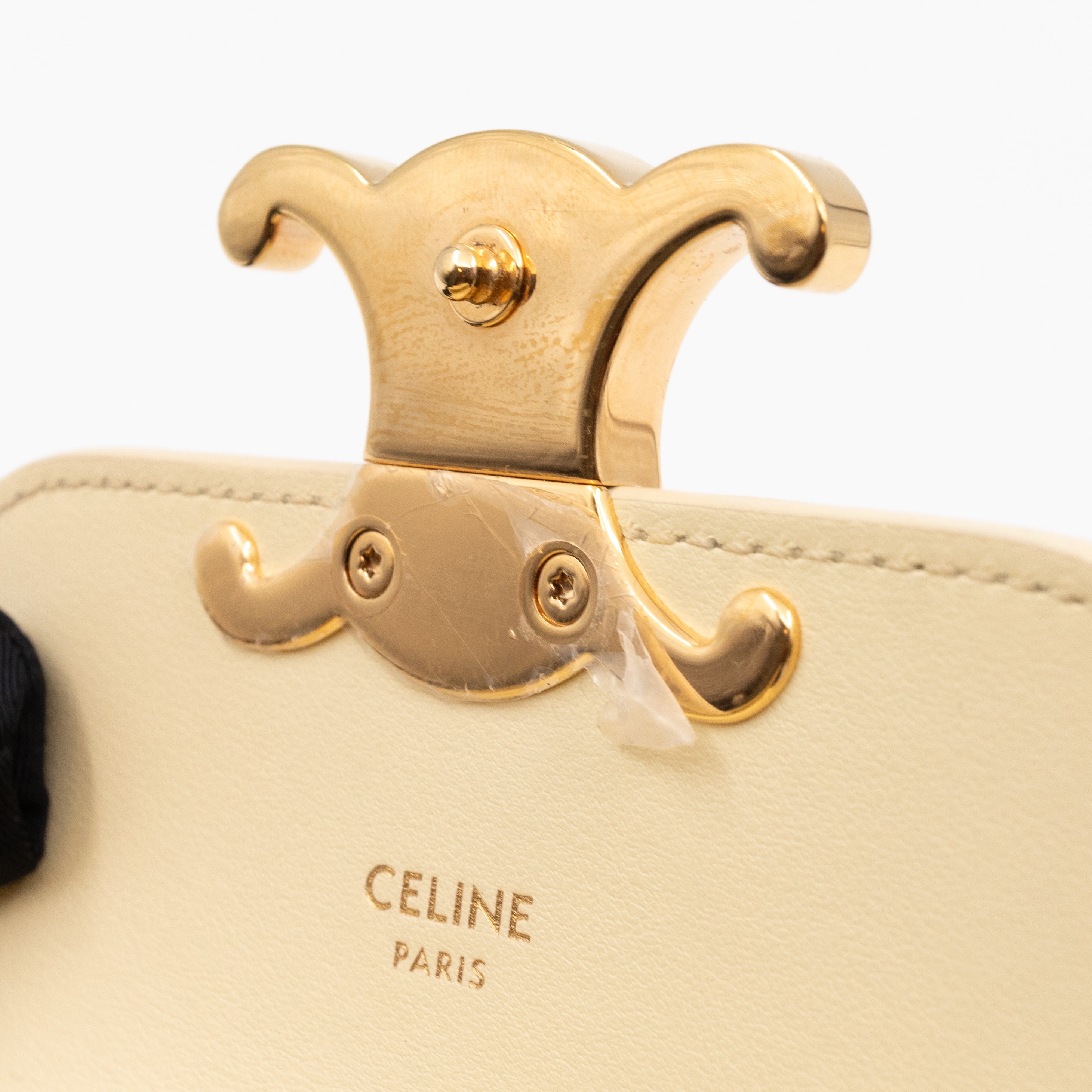 Mini Claude Shiny Soft Yellow Calfskin Leather