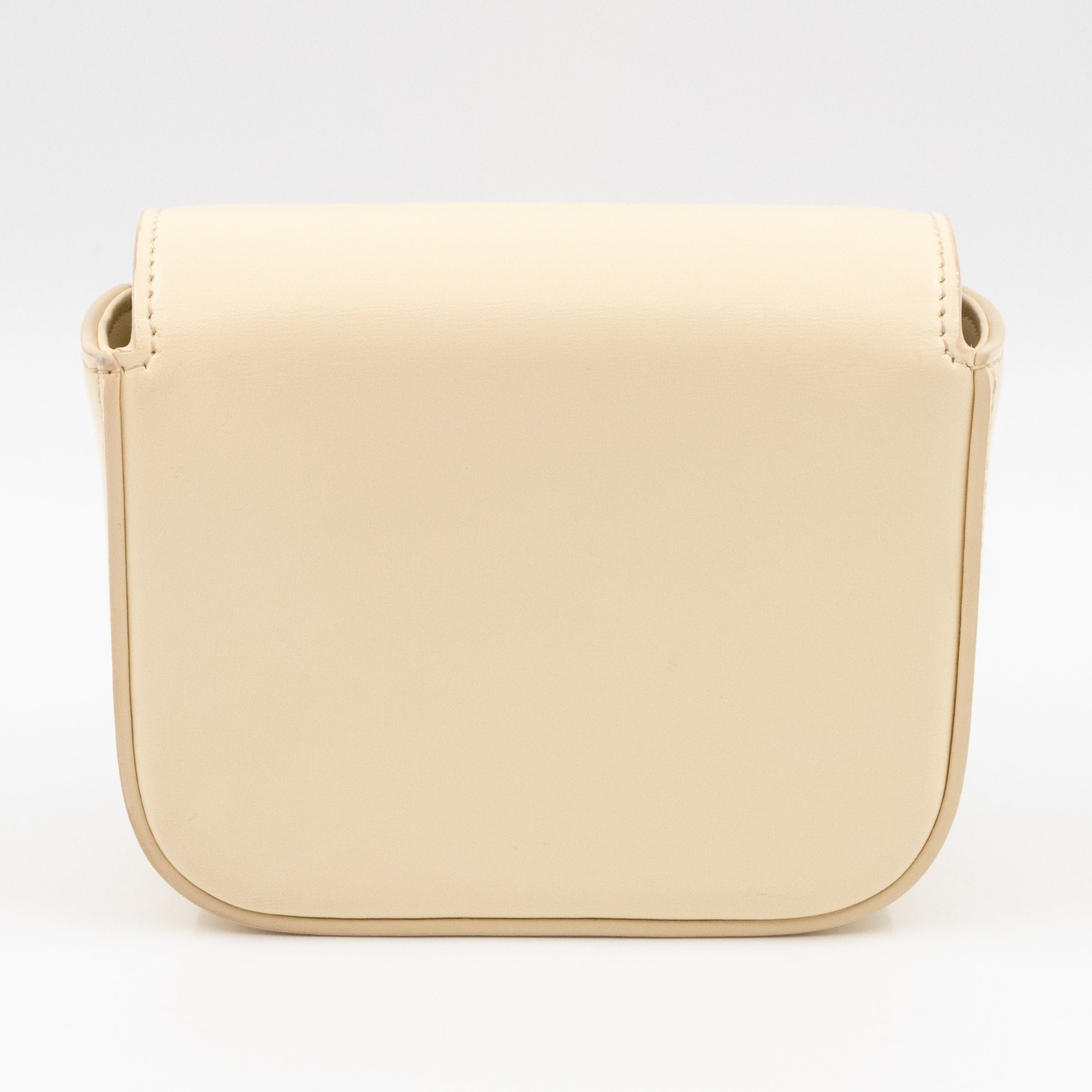 Mini Claude Shiny Soft Yellow Calfskin Leather