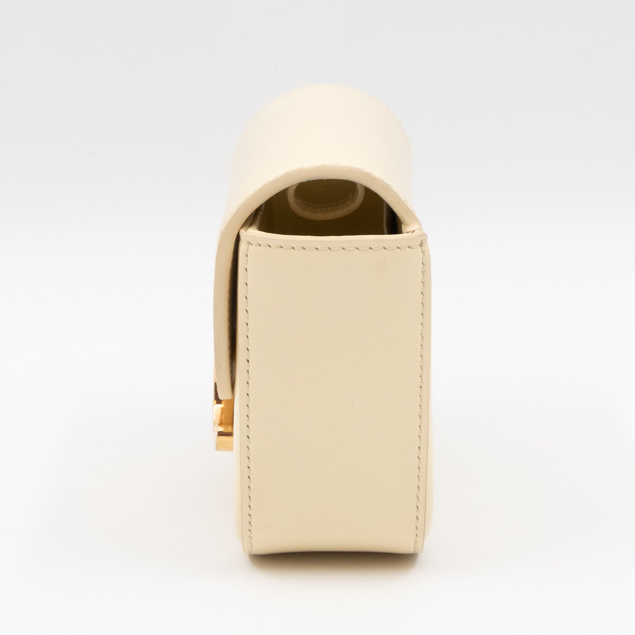 Mini Claude Shiny Soft Yellow Calfskin Leather