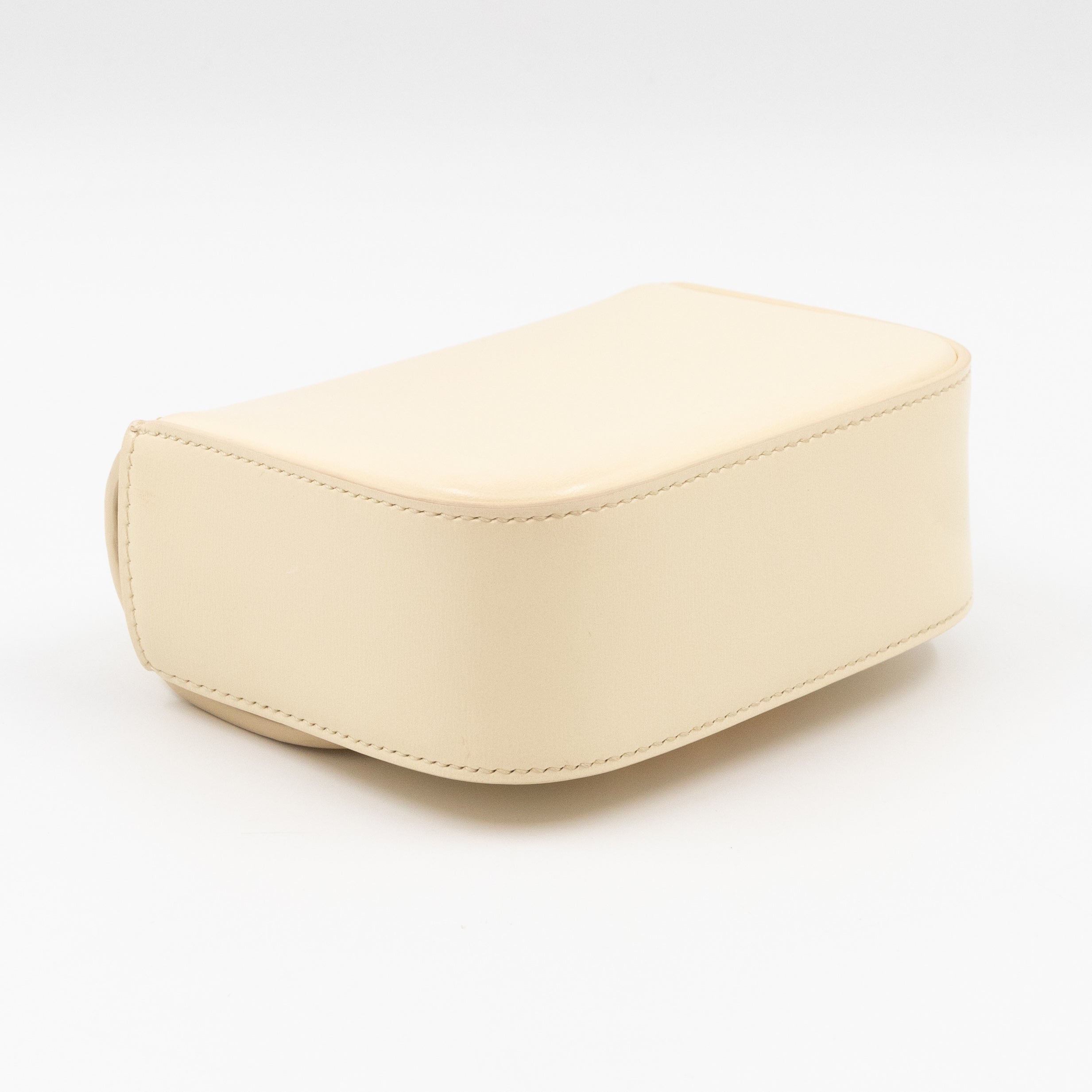 Mini Claude Shiny Soft Yellow Calfskin Leather