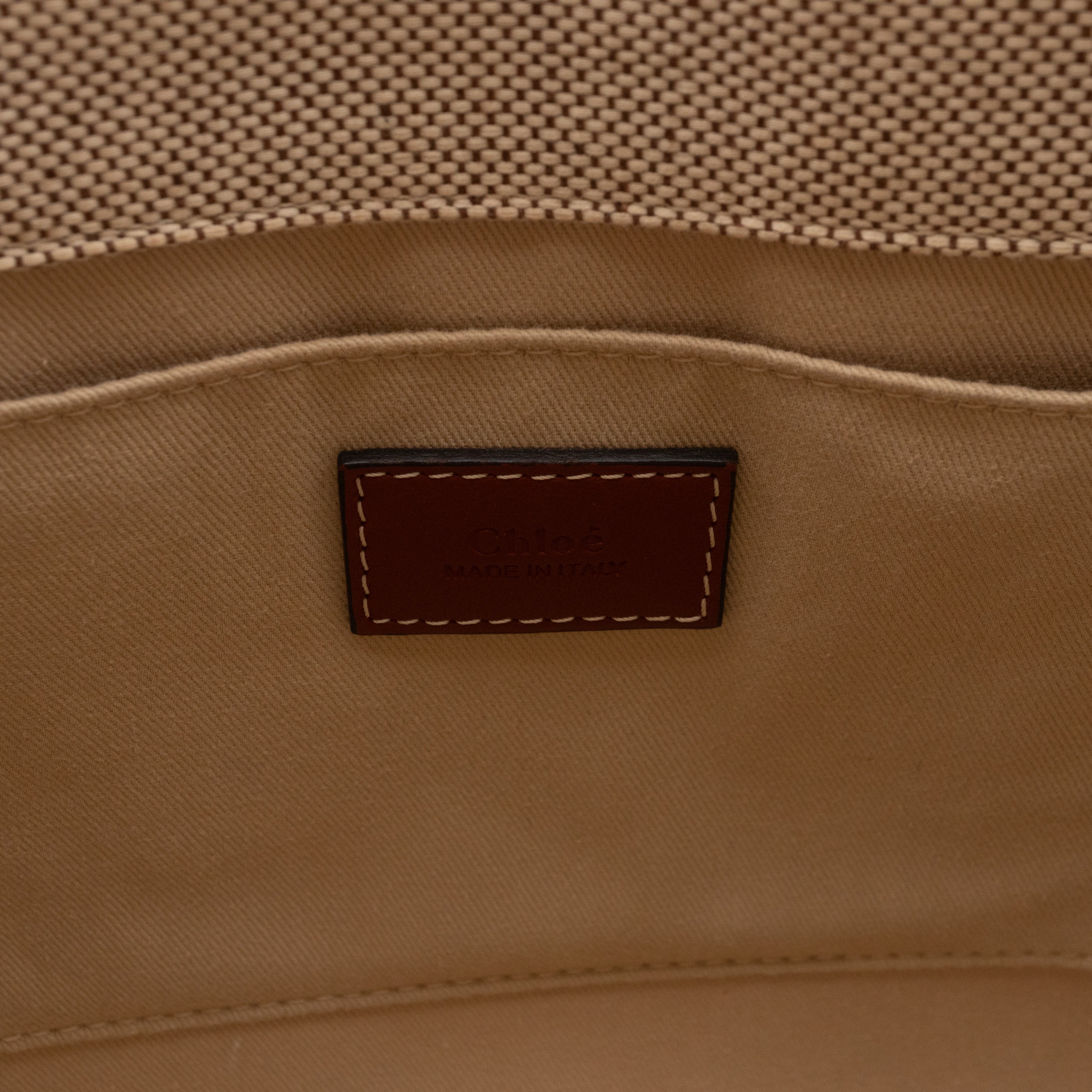 Small Woody Tote Bag Beige Brown