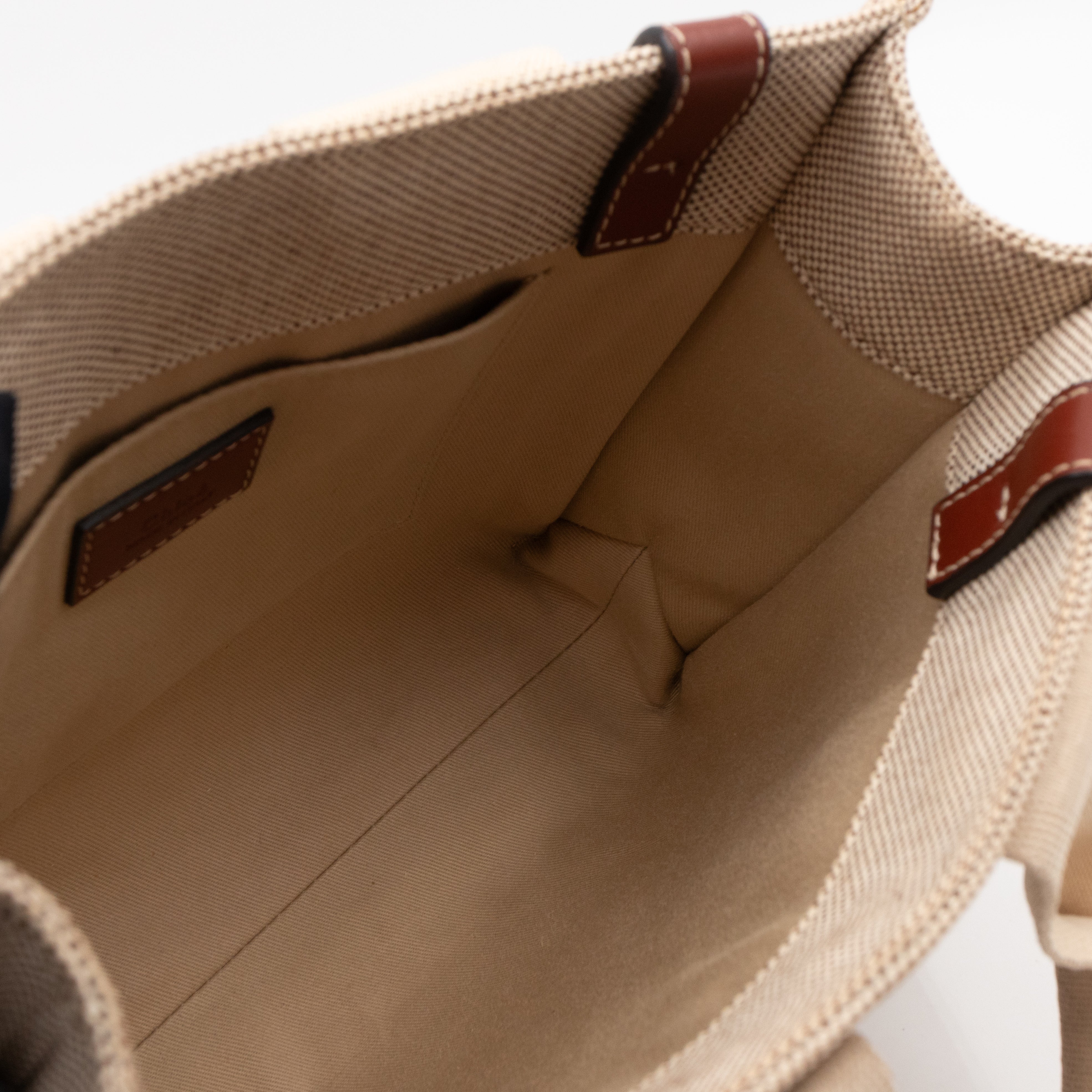 Small Woody Tote Bag Beige Brown