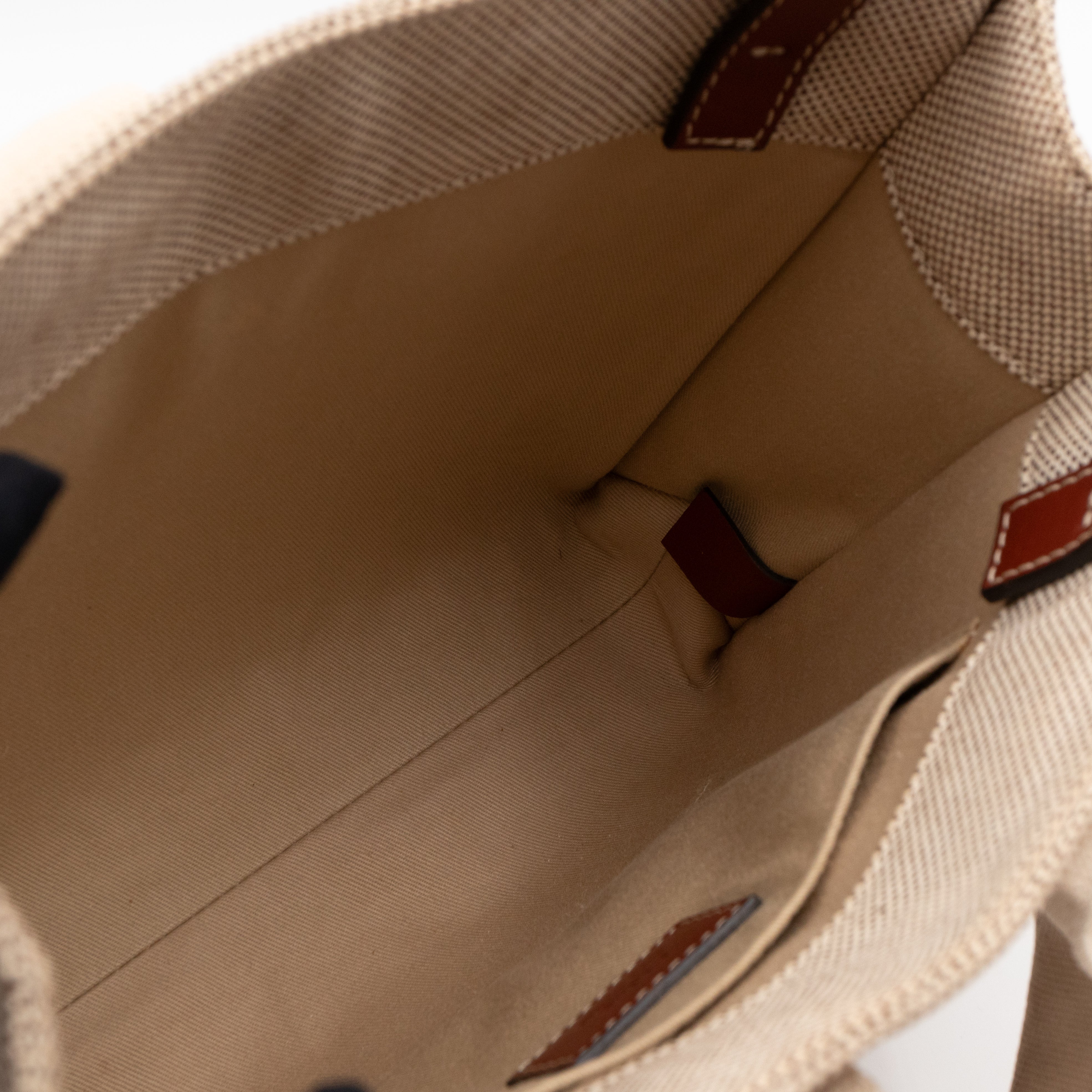 Small Woody Tote Bag Beige Brown