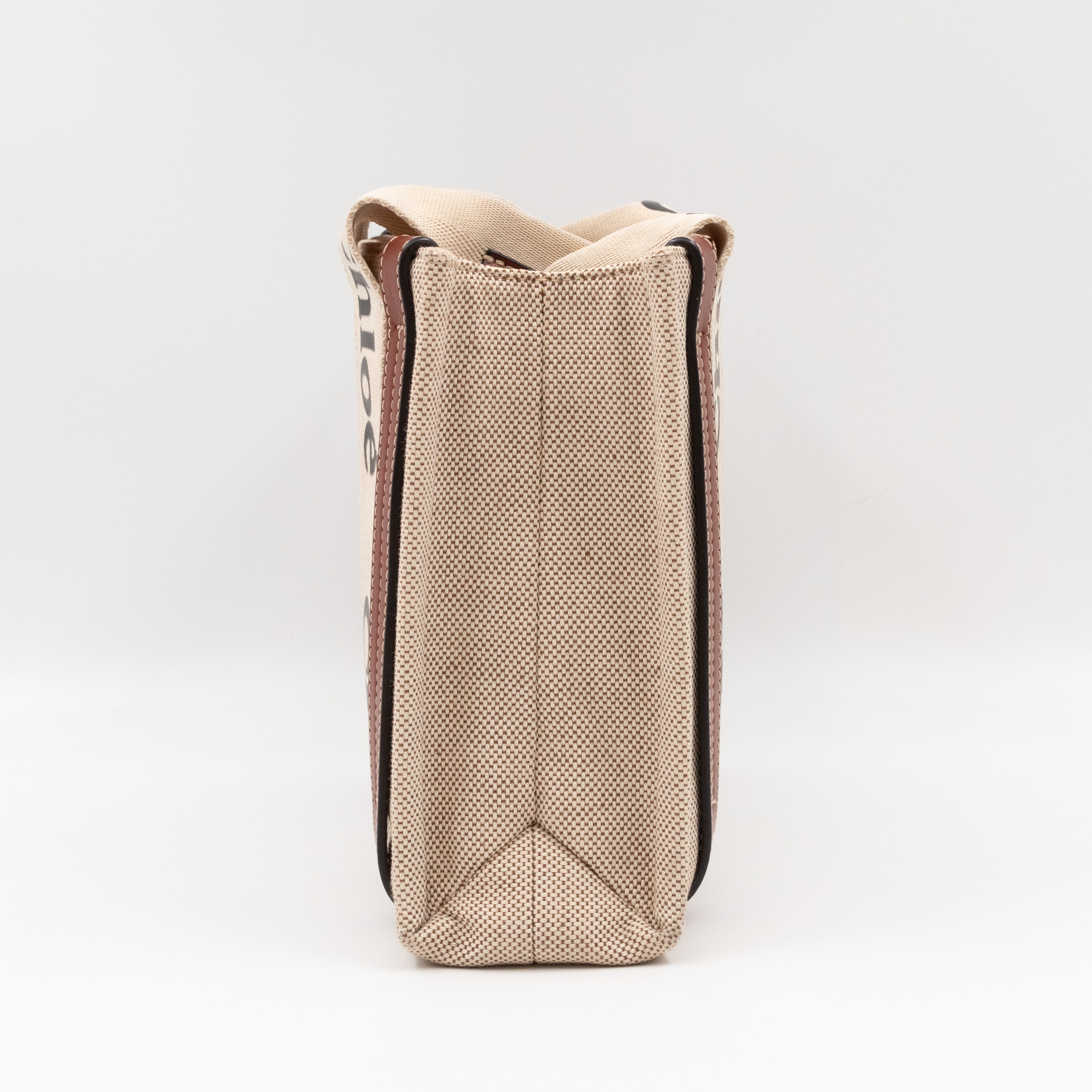 Small Woody Tote Bag Beige Brown