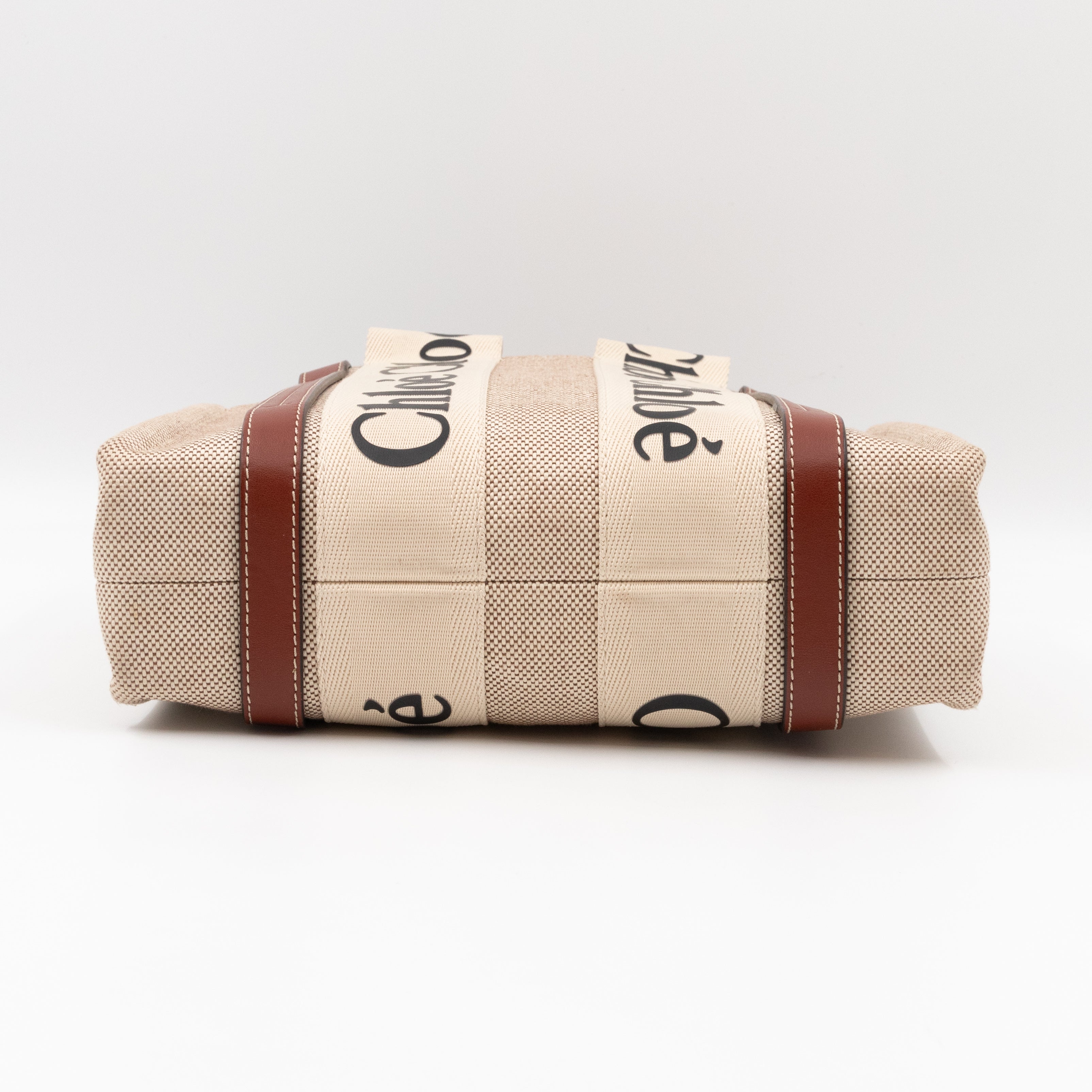 Small Woody Tote Bag Beige Brown