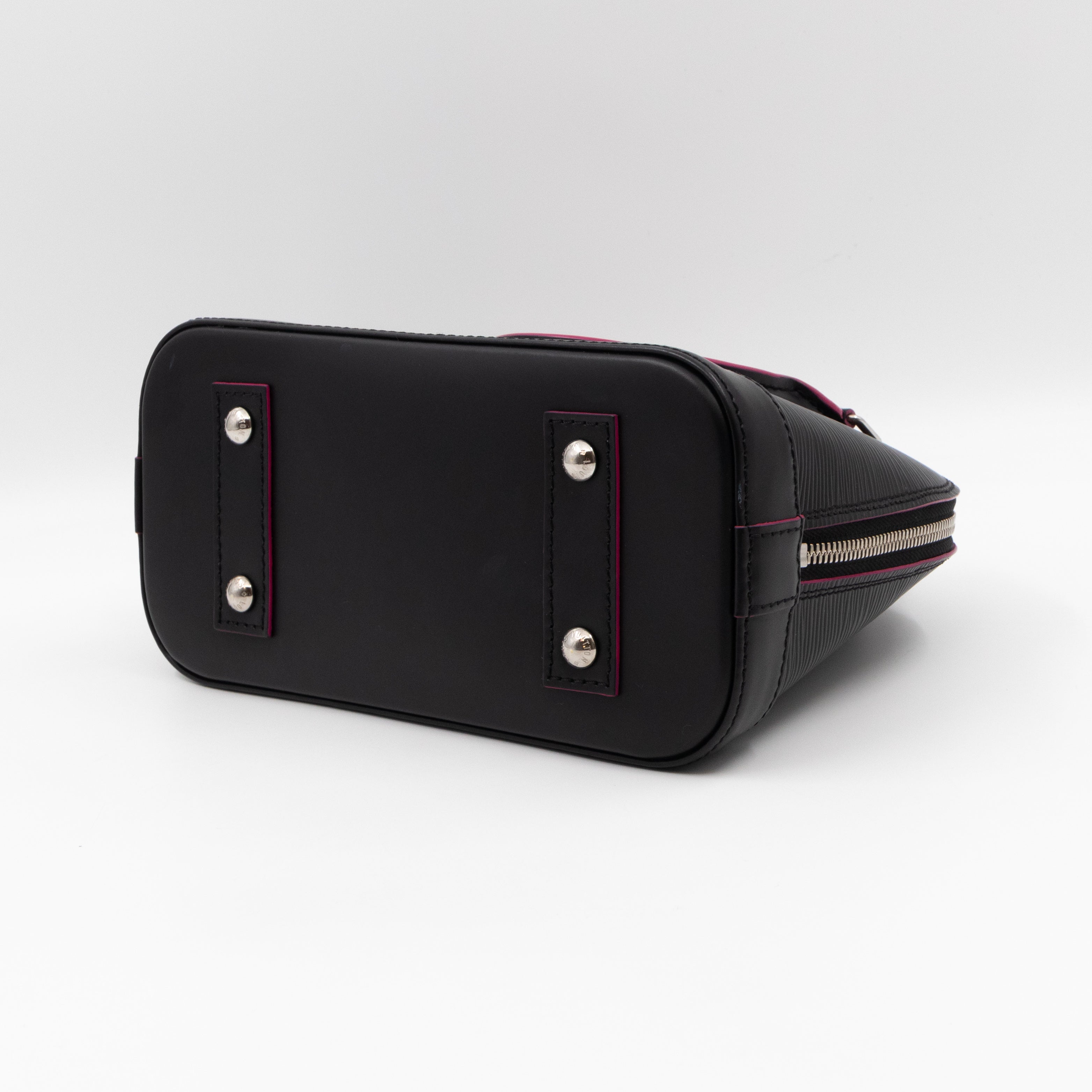 Alma BB Epi Leather Black Fuchsia