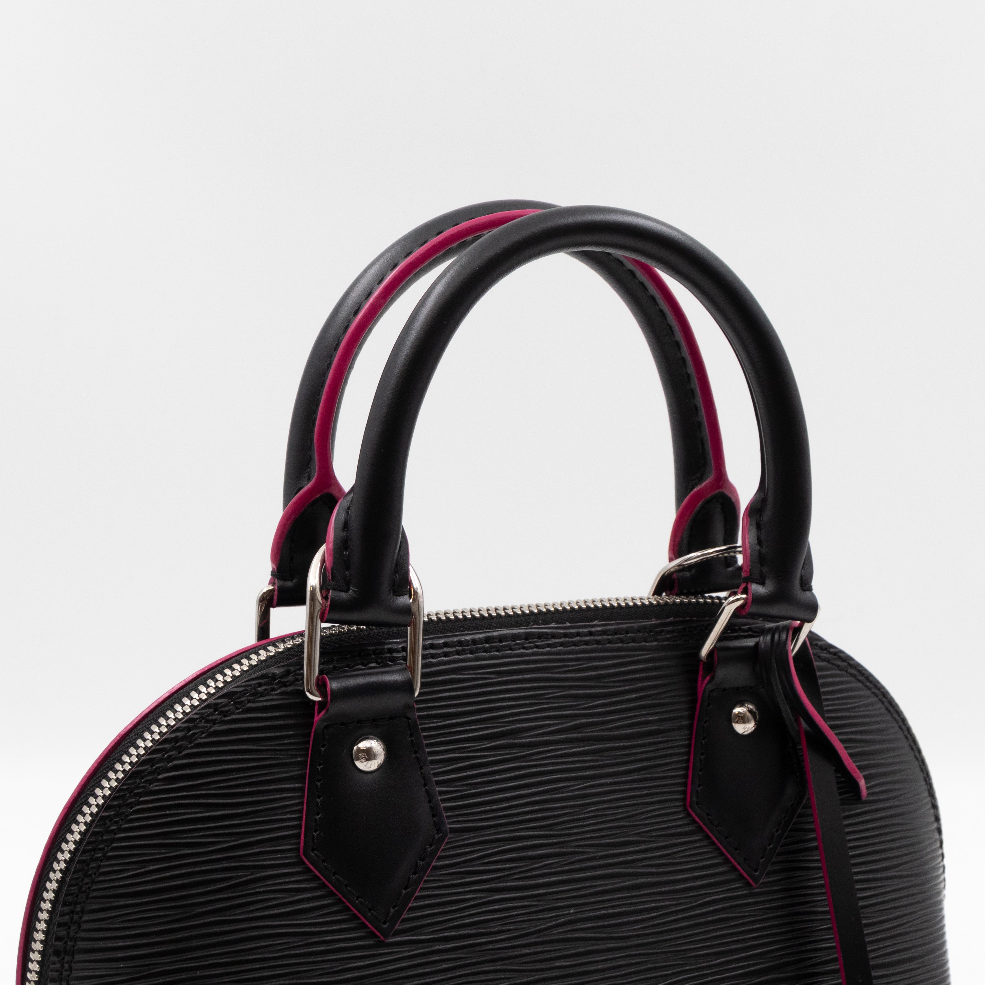 Alma BB Epi Leather Black Fuchsia