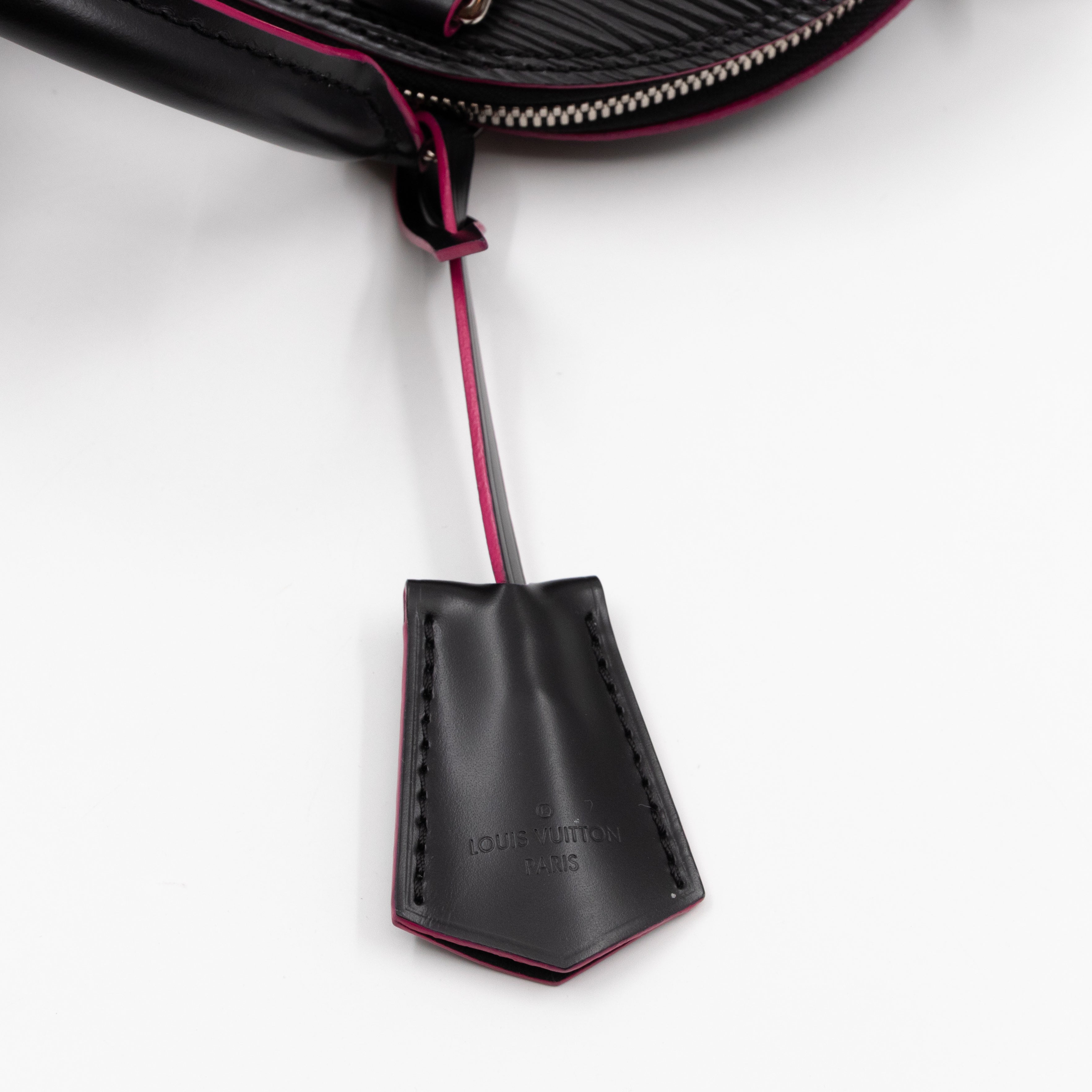 Alma BB Epi Leather Black Fuchsia