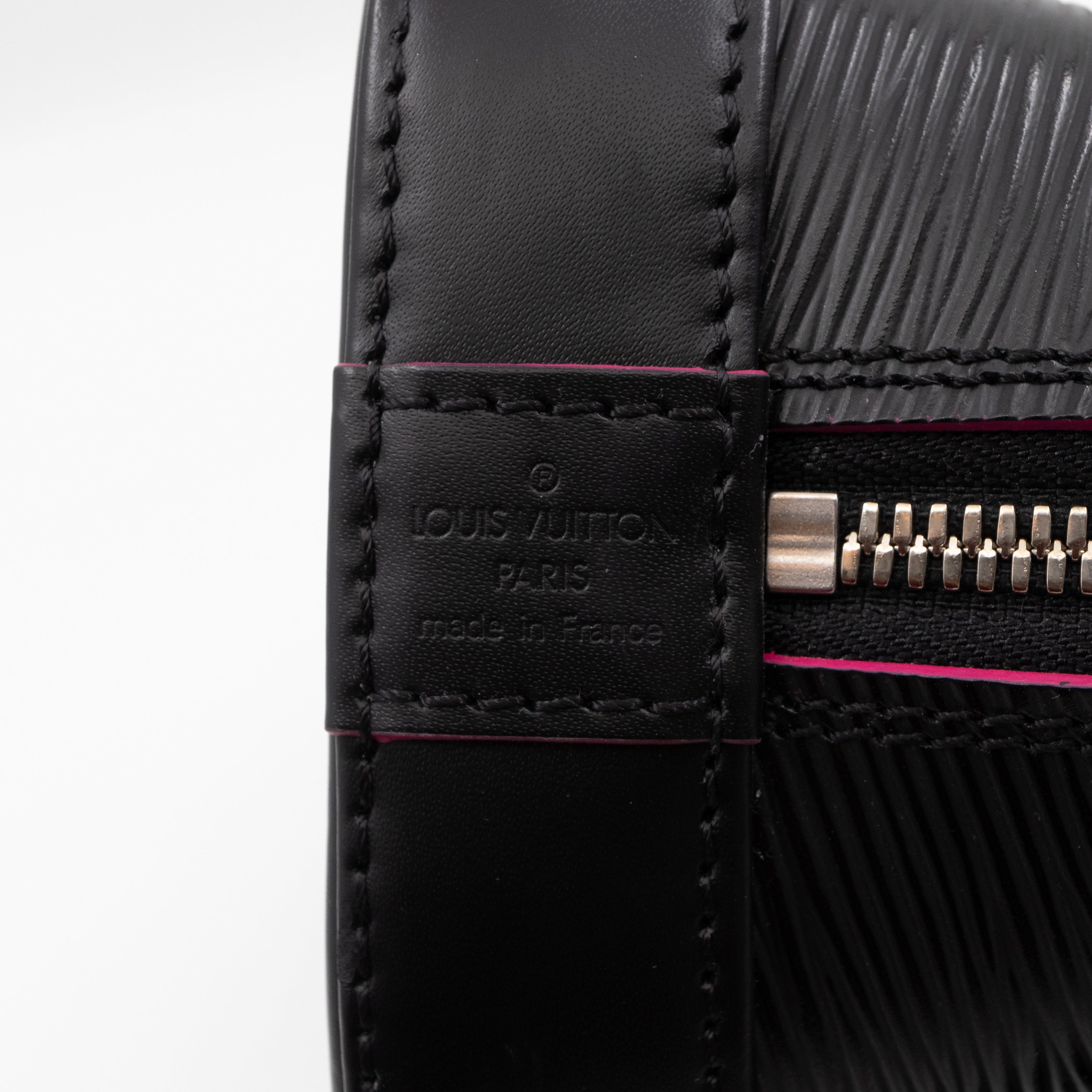 Alma BB Epi Leather Black Fuchsia