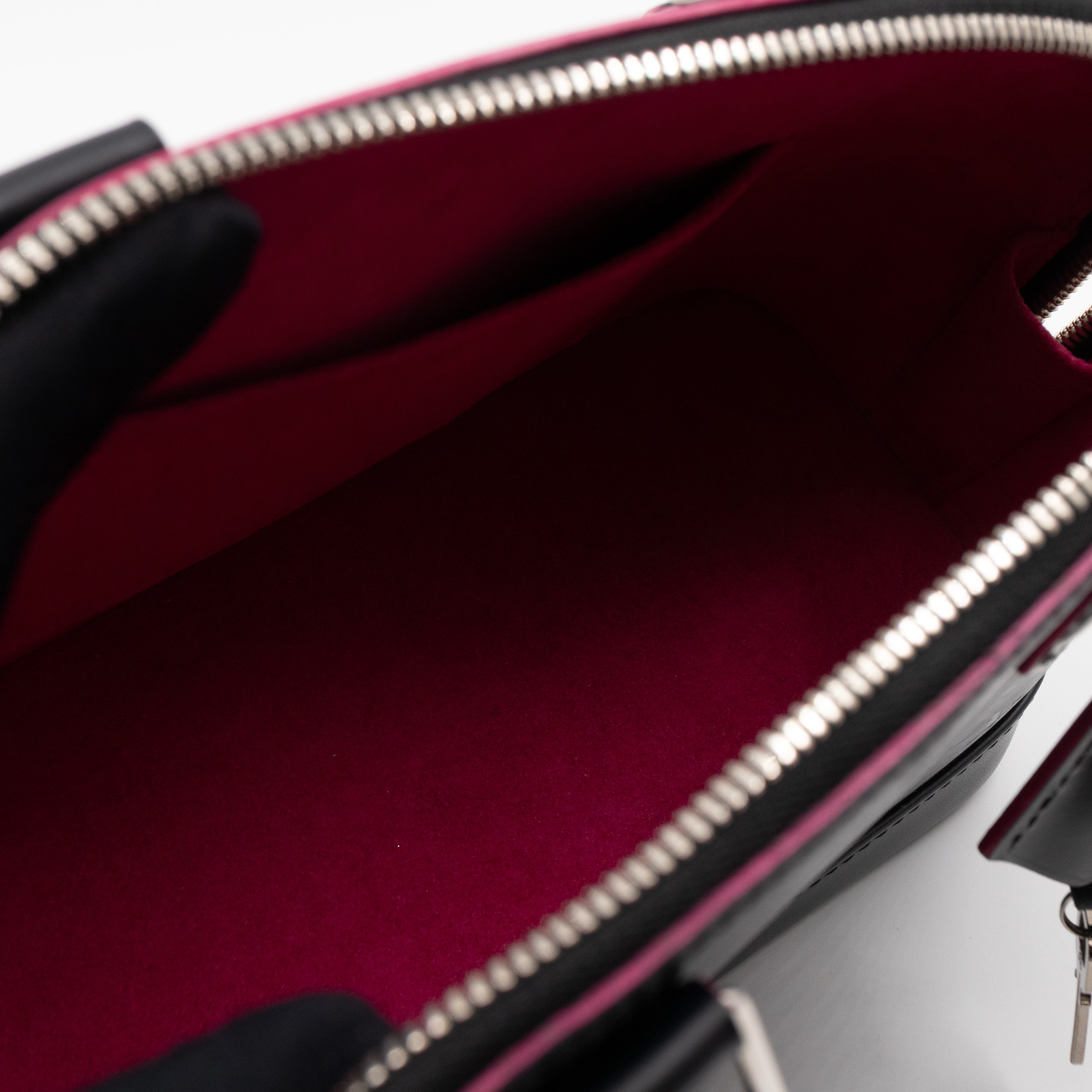 Alma BB Epi Leather Black Fuchsia