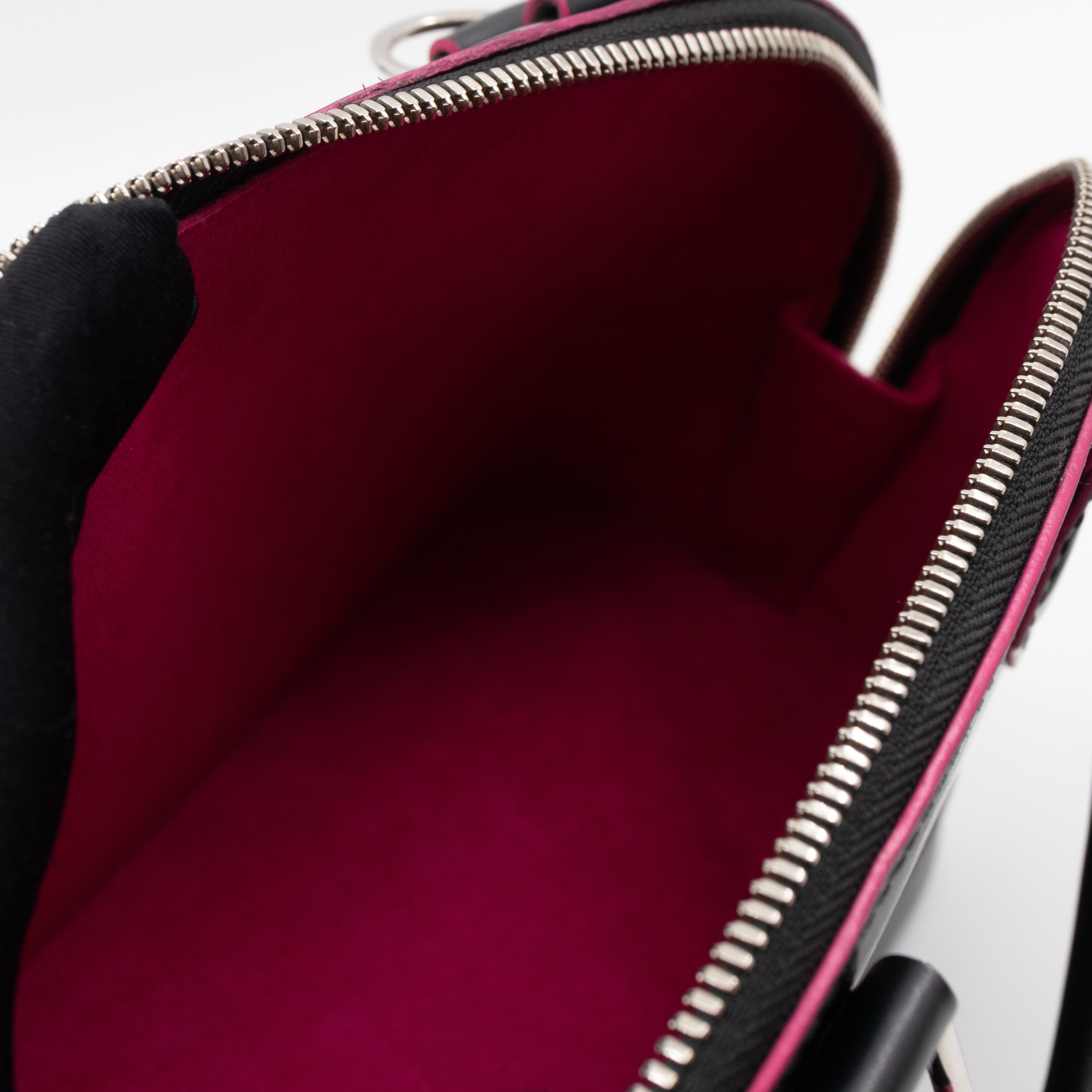 Alma BB Epi Leather Black Fuchsia