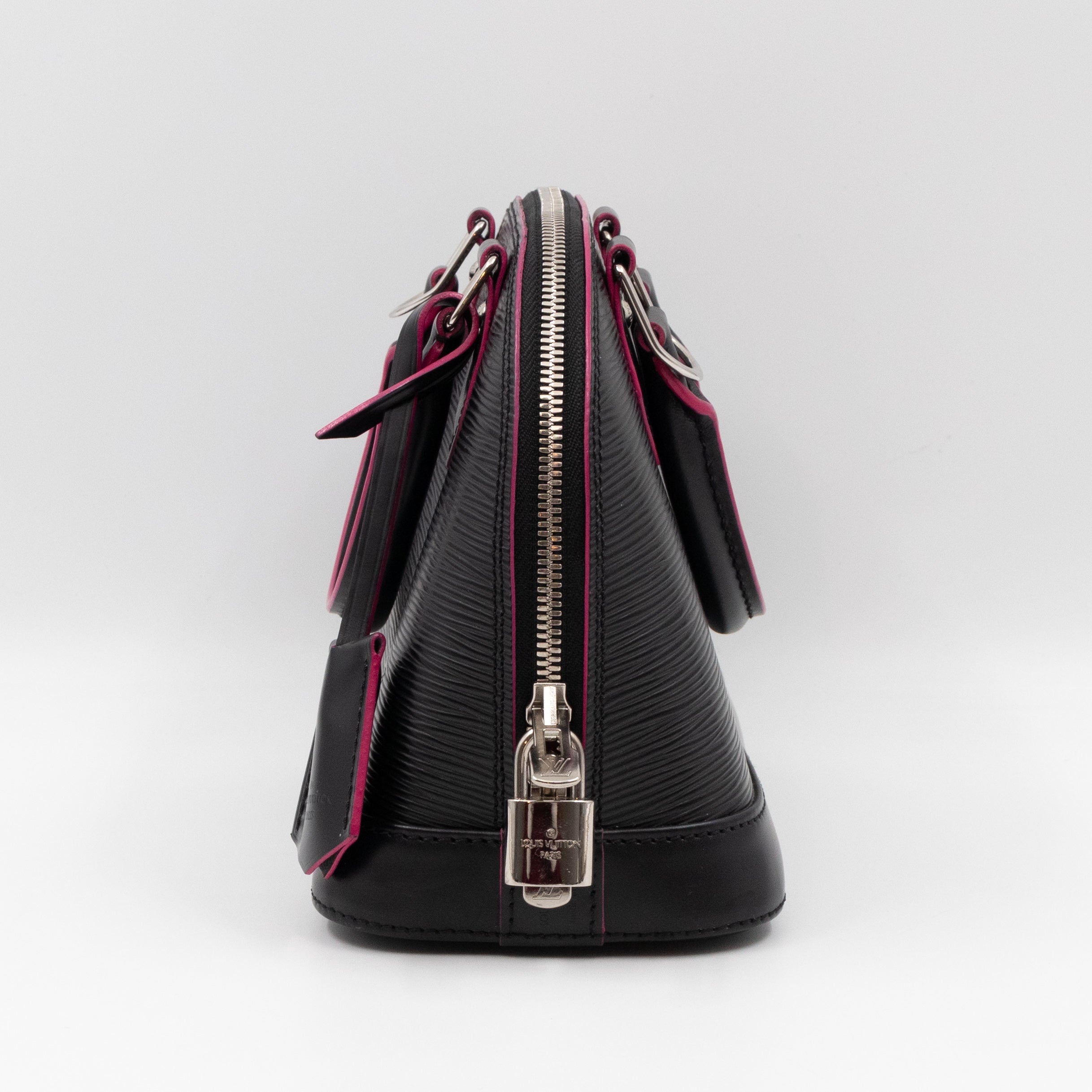 Alma BB Epi Leather Black Fuchsia