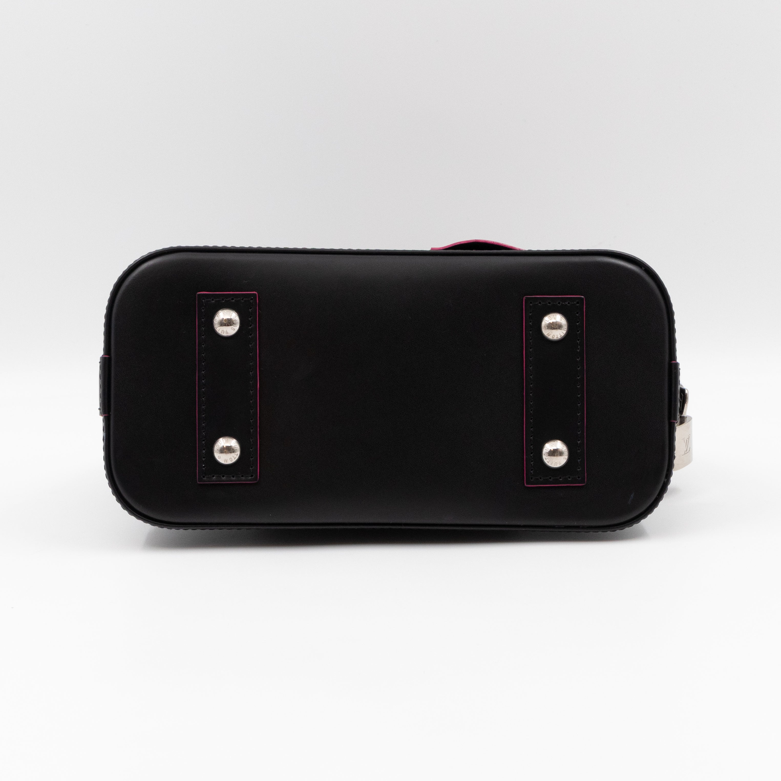 Alma BB Epi Leather Black Fuchsia