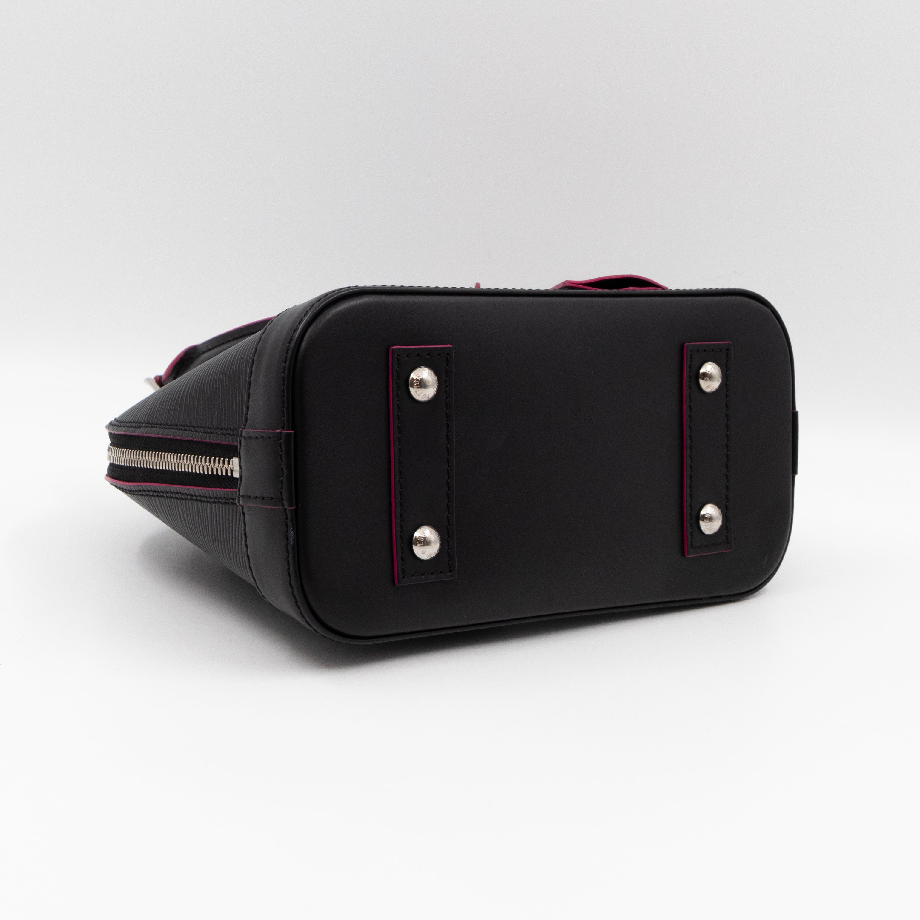 Alma BB Epi Leather Black Fuchsia