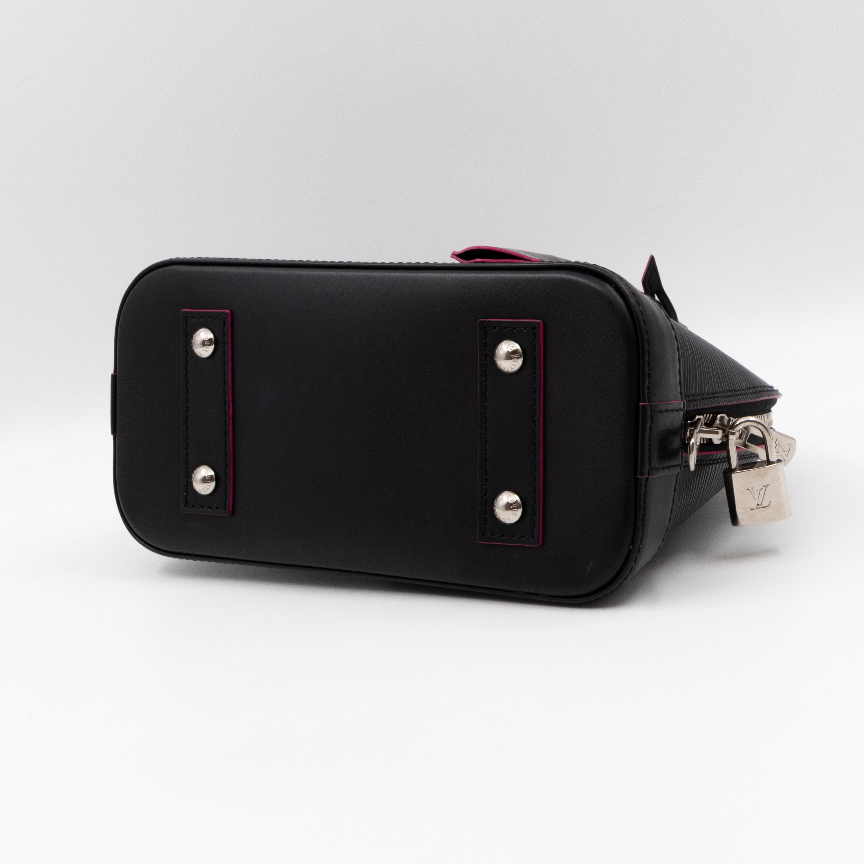 Alma BB Epi Leather Black Fuchsia