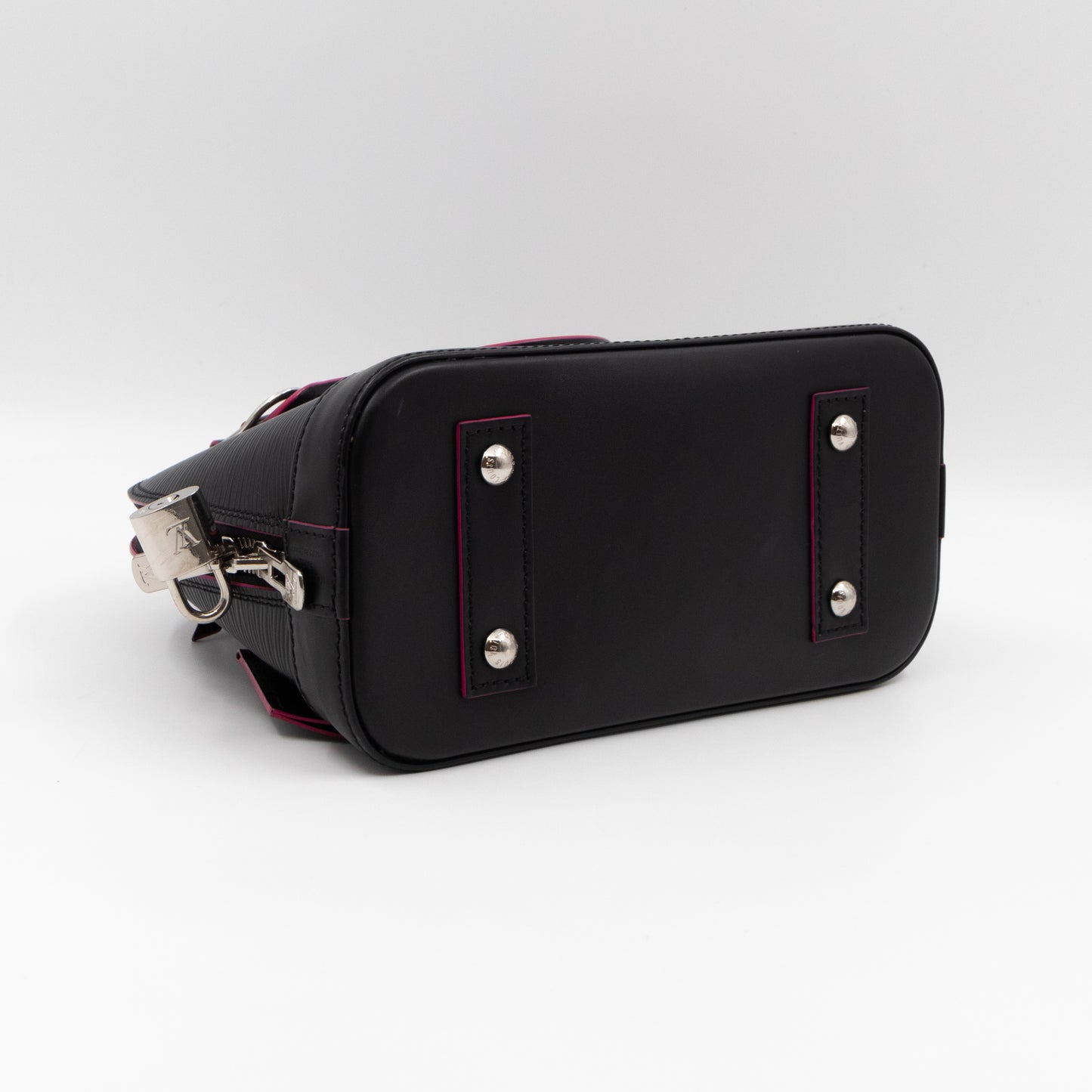 Alma BB Epi Leather Black Fuchsia