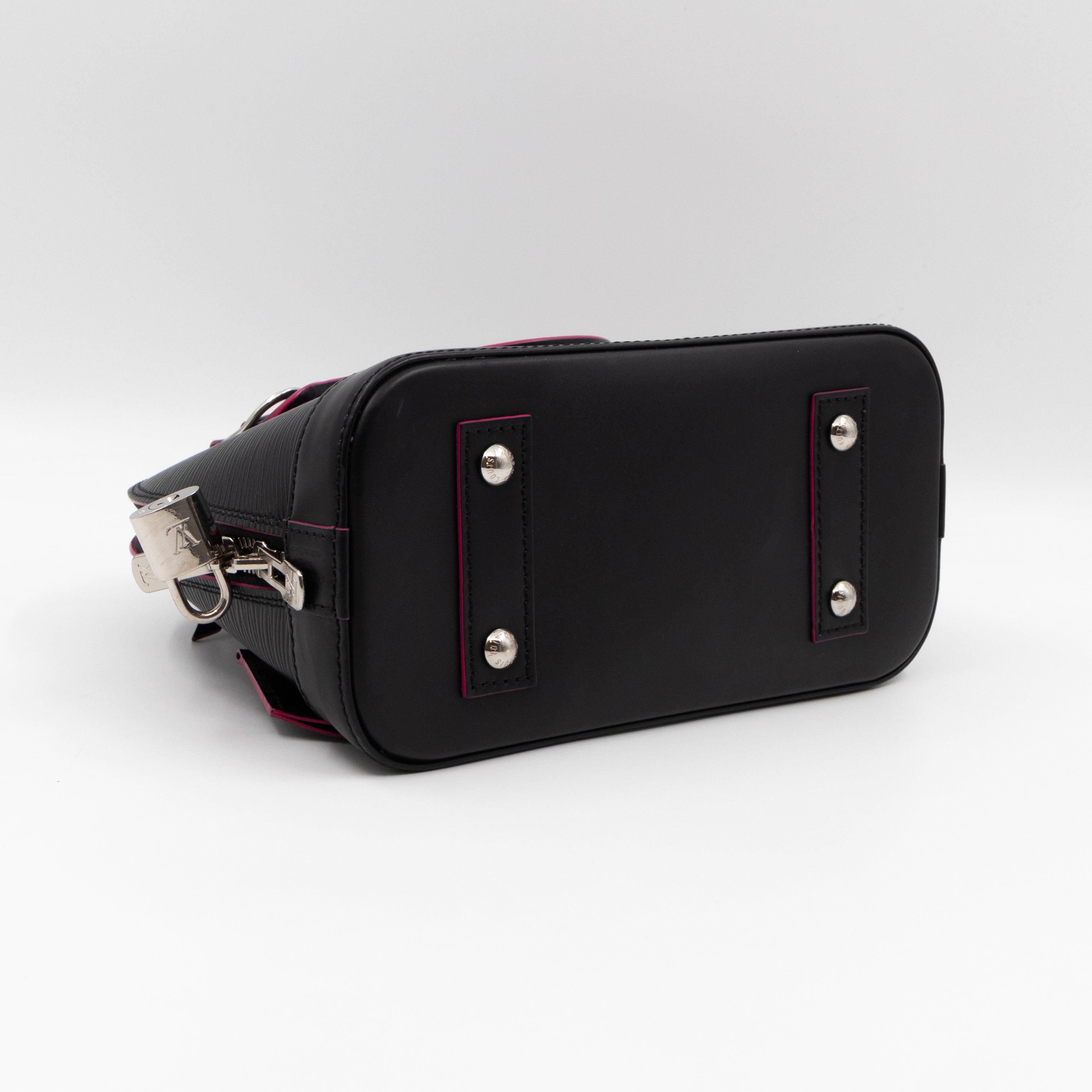 Alma BB Epi Leather Black Fuchsia