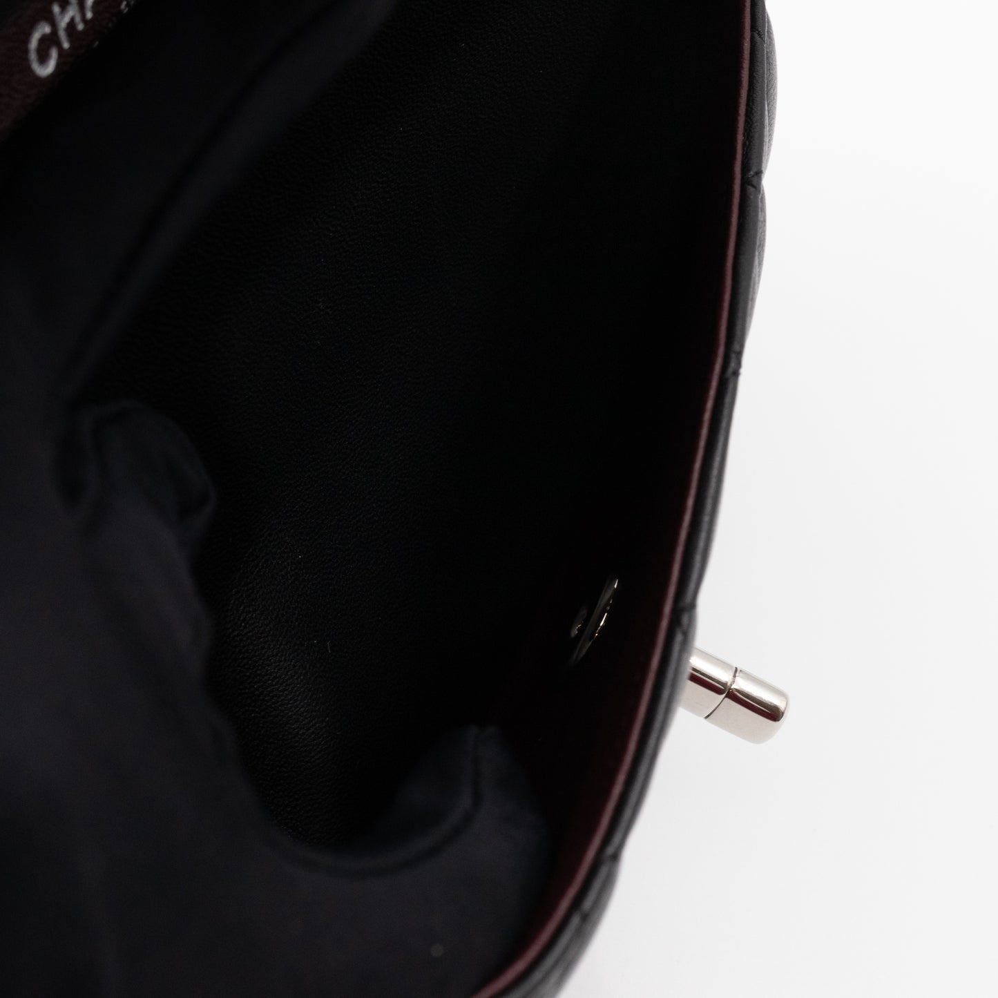 Classic Double Flap Small Black Lambskin Silver