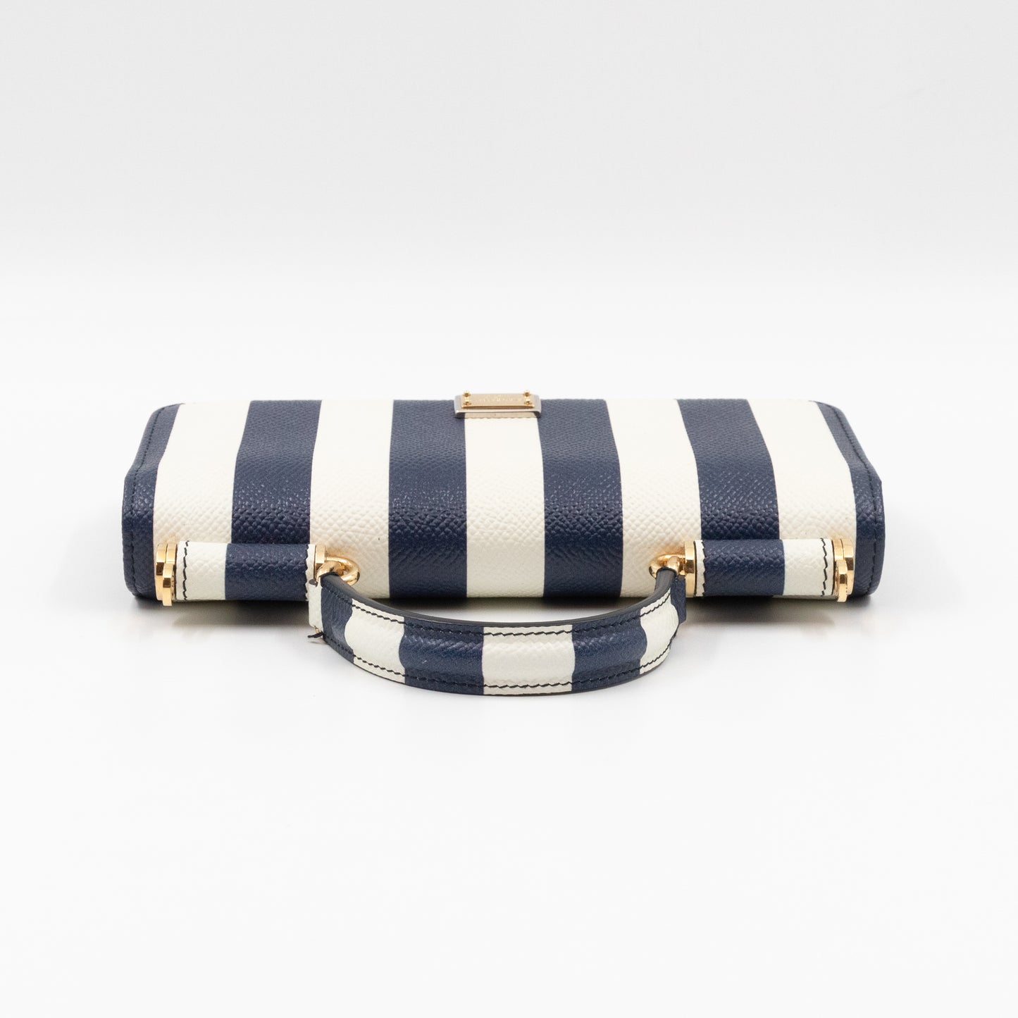 Sicily Von Bag Righe Blu Dauphine Leather