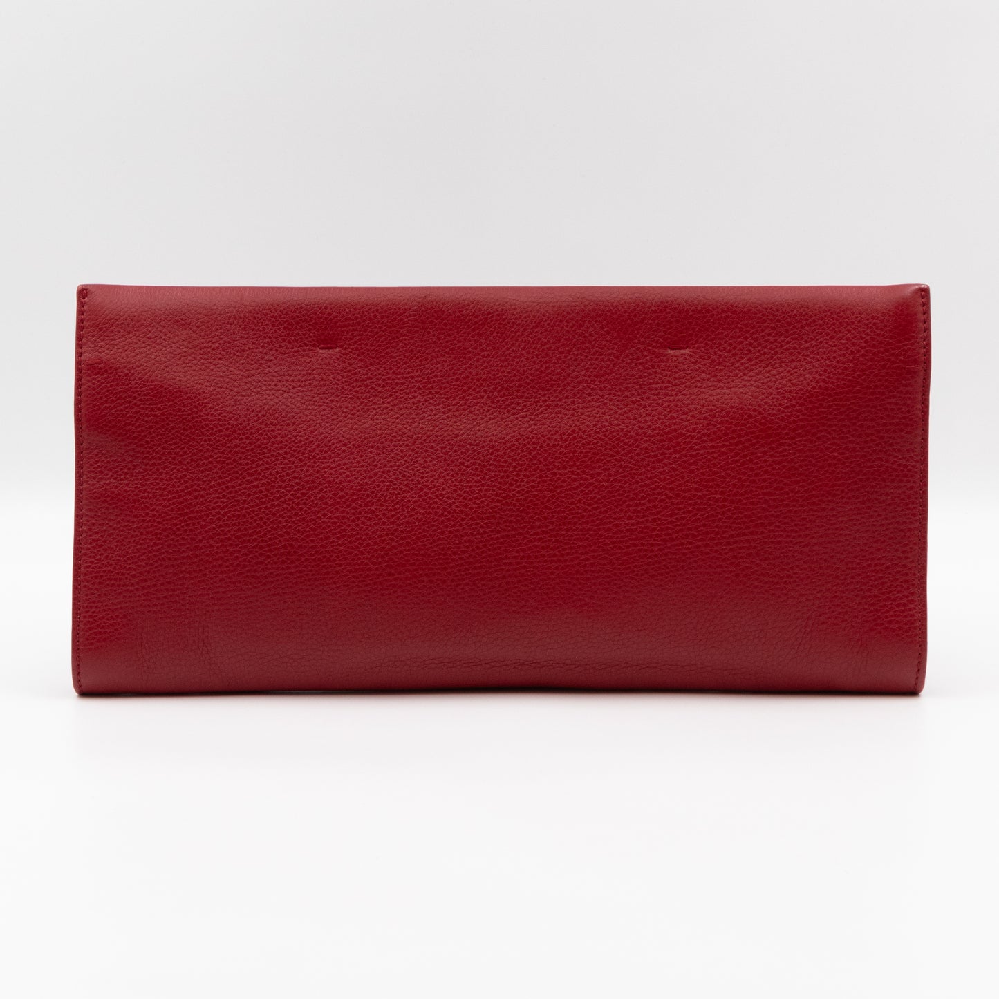 Nouveau Bamboo Tassel Clutch Red Leather