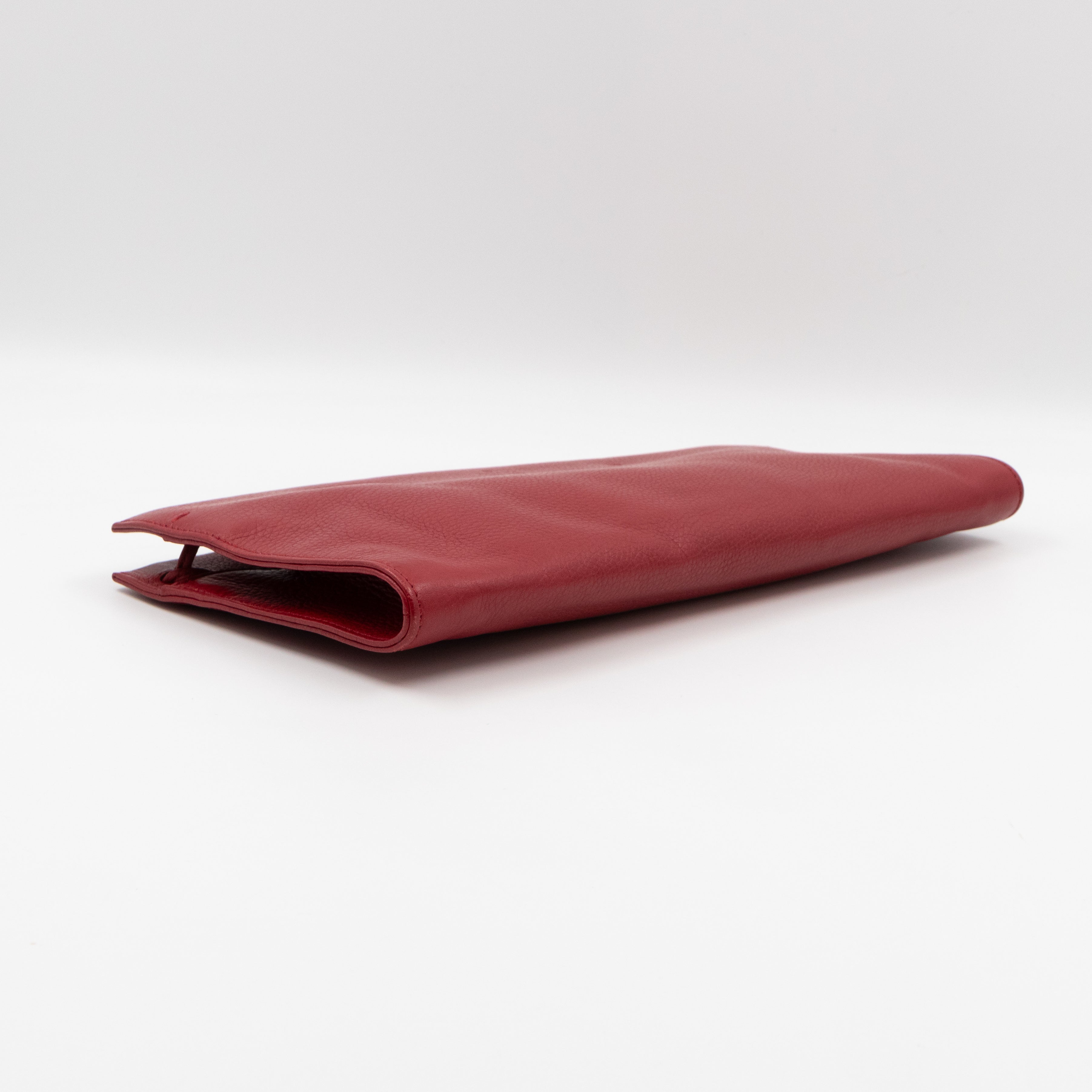 Nouveau Bamboo Tassel Clutch Red Leather