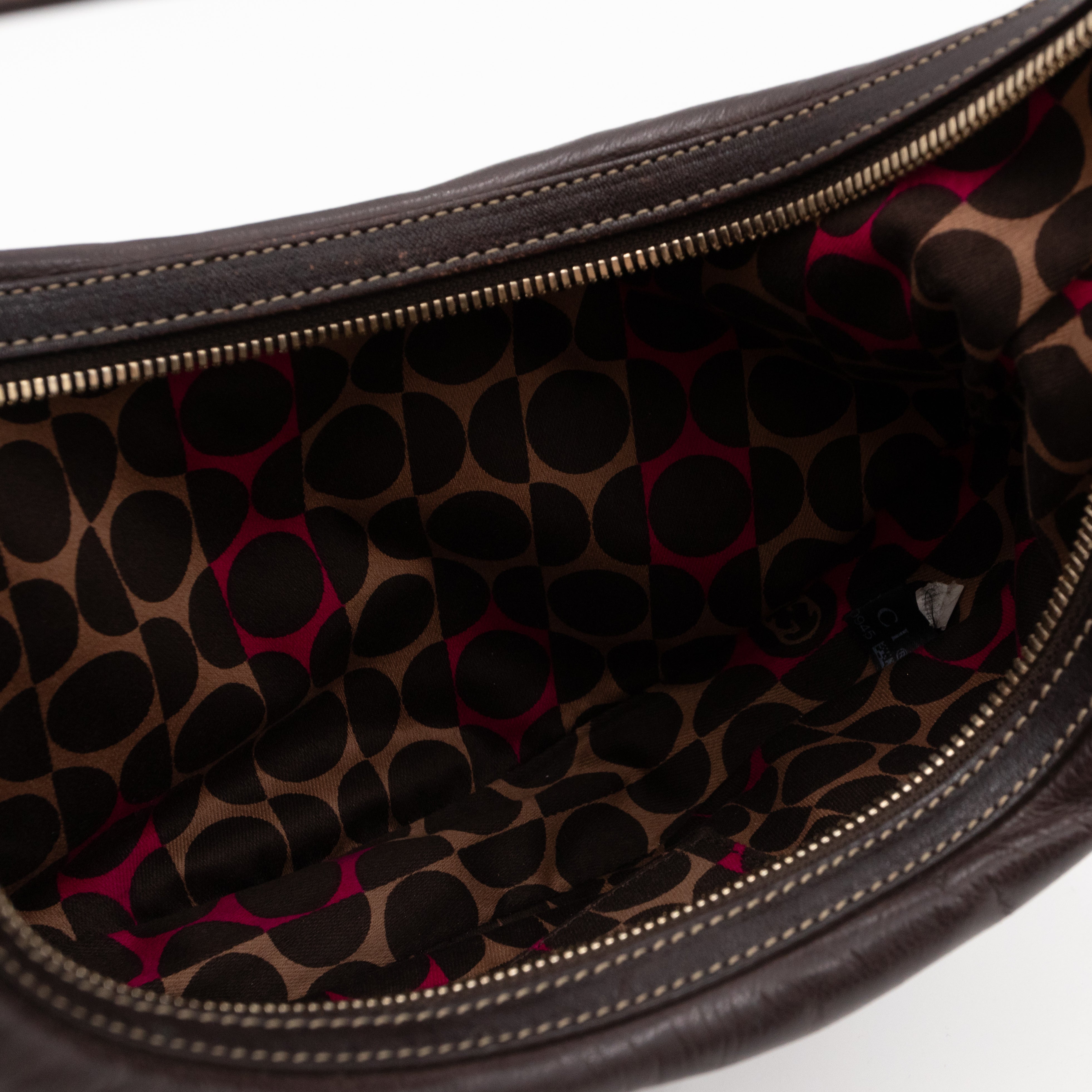 Duchessa Half Moon Hobo Vintage Shoulder Bag Brown Leather