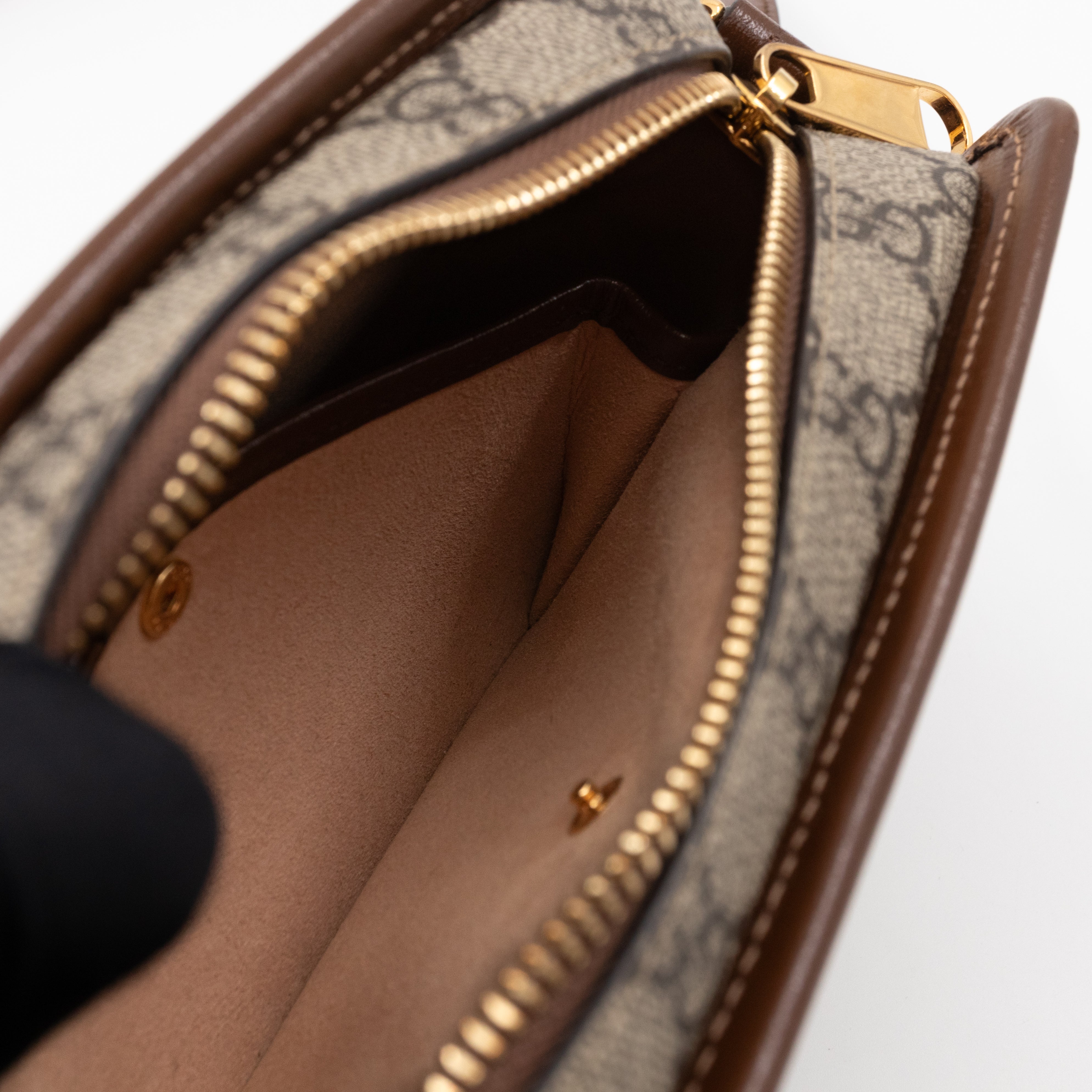 Mini Shoulder Bag with Interlocking G Brown GG Supreme