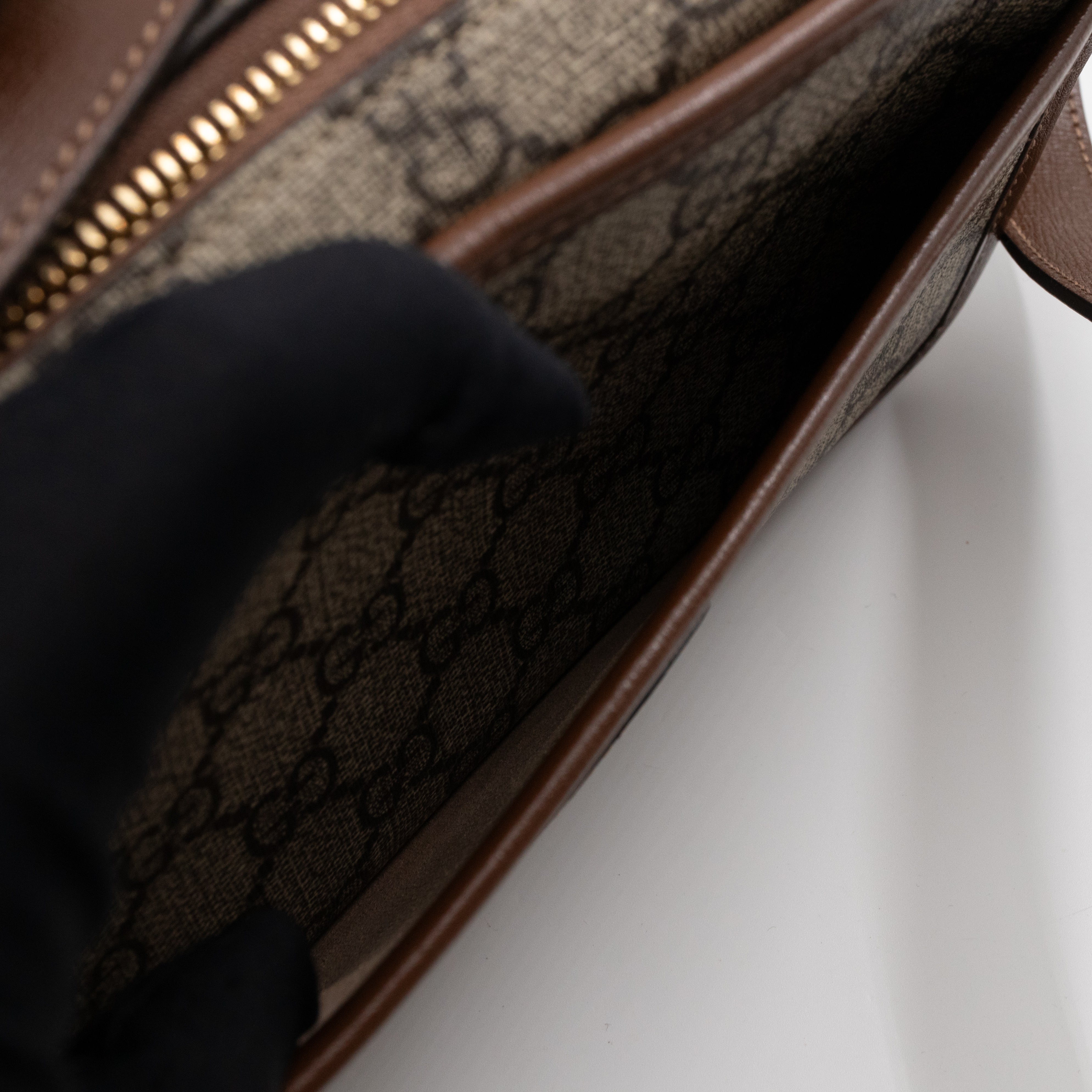 Mini Shoulder Bag with Interlocking G Brown GG Supreme