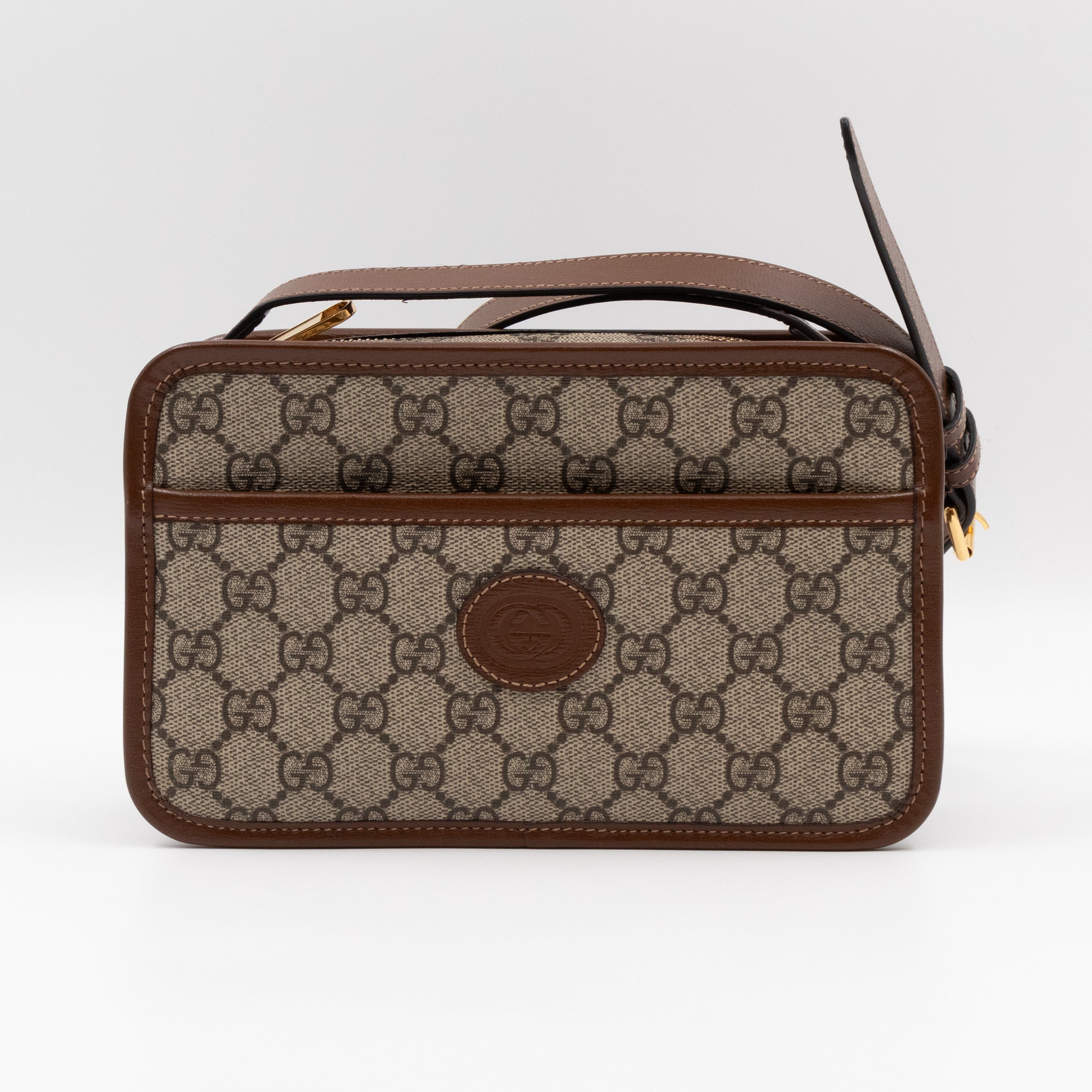 Mini Shoulder Bag with Interlocking G Brown GG Supreme