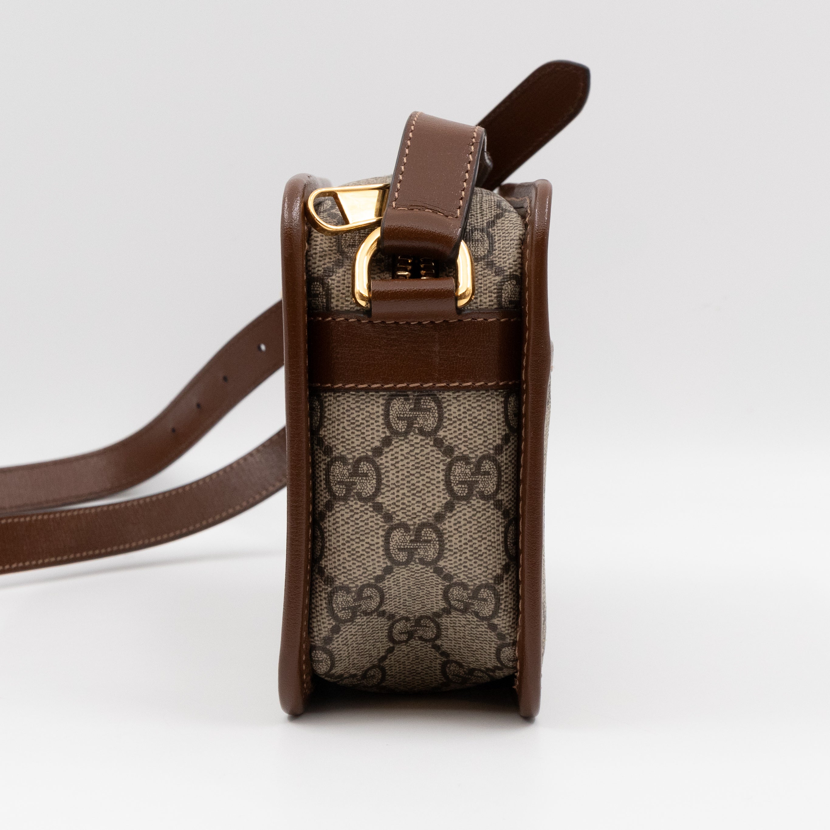Mini Shoulder Bag with Interlocking G Brown GG Supreme