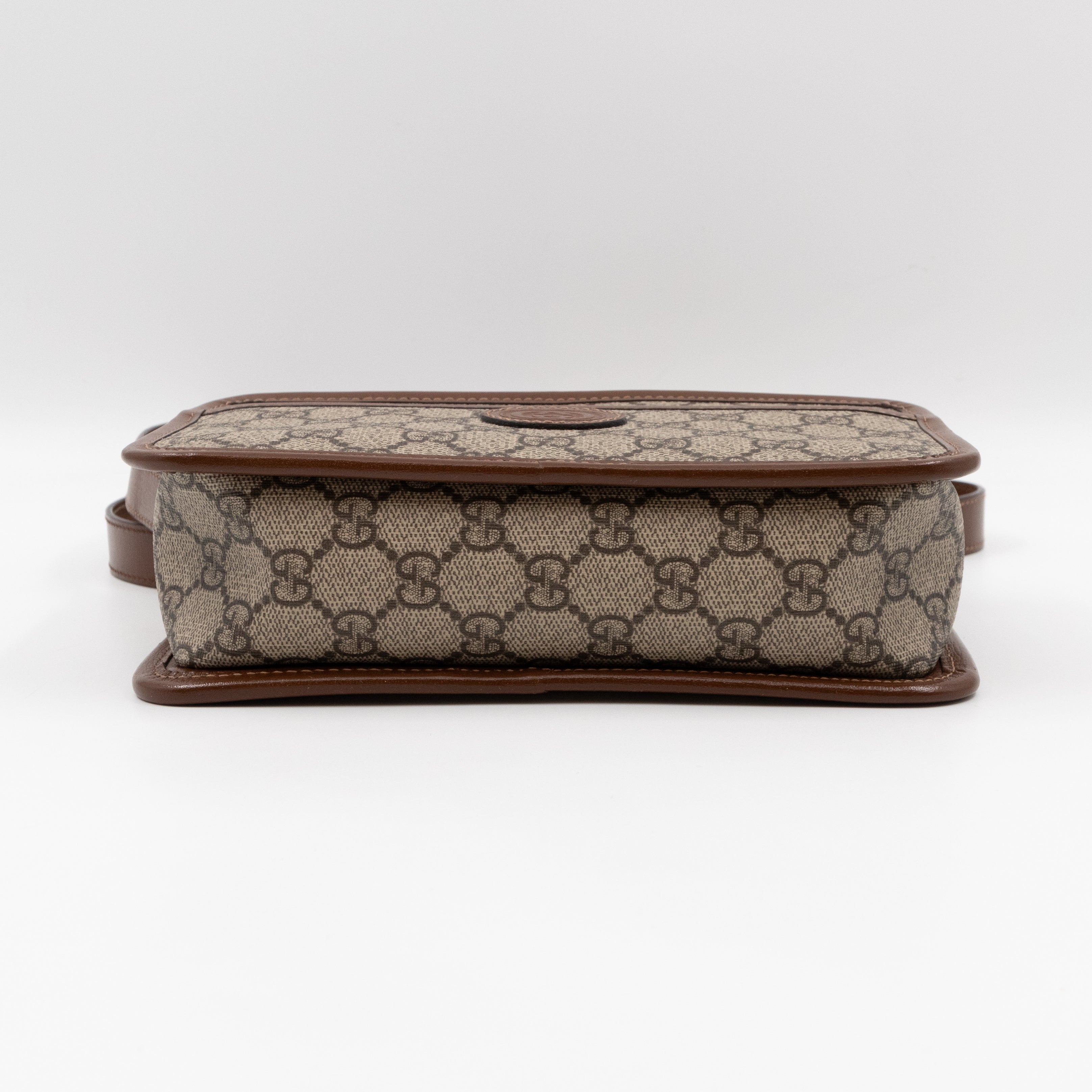 Mini Shoulder Bag with Interlocking G Brown GG Supreme