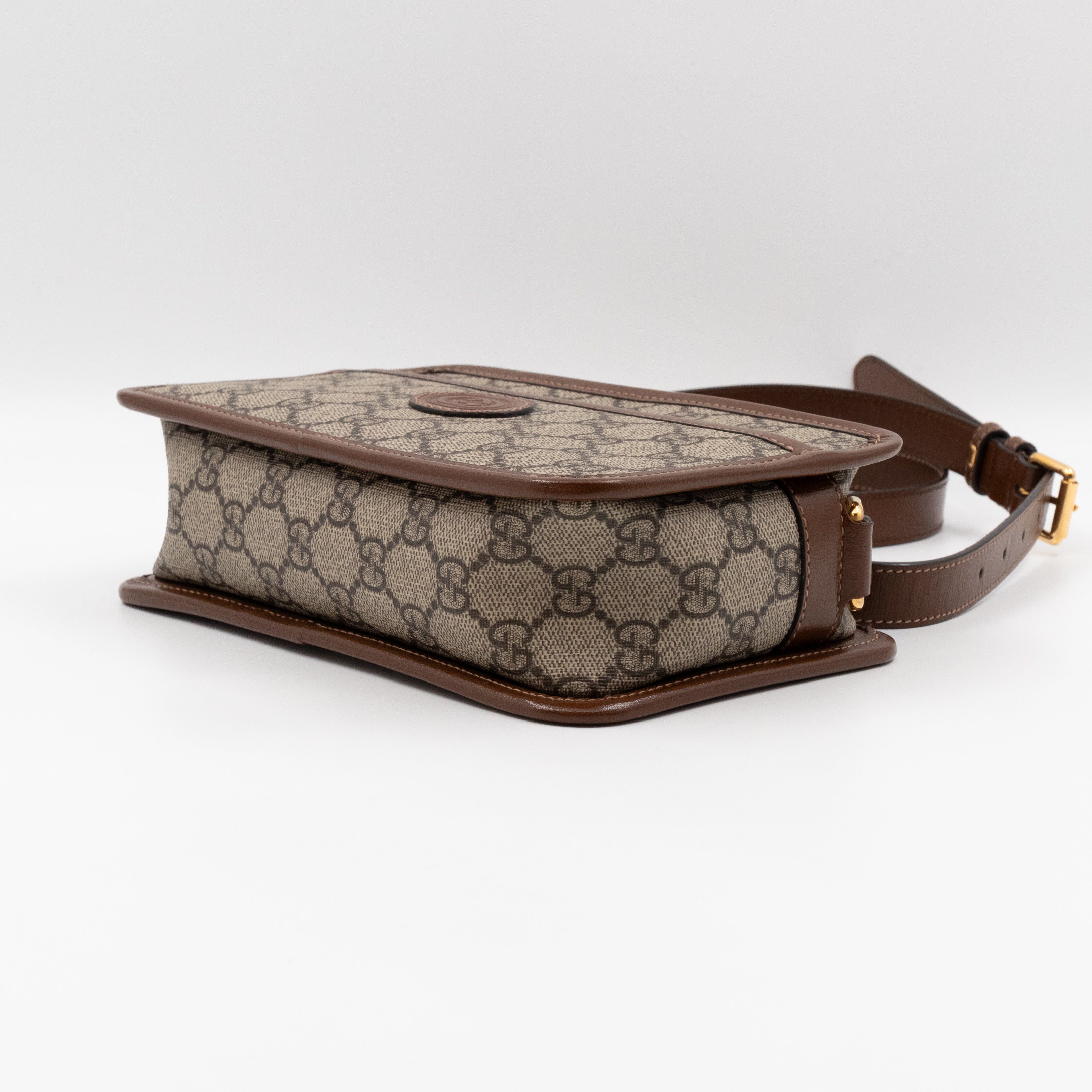 Mini Shoulder Bag with Interlocking G Brown GG Supreme