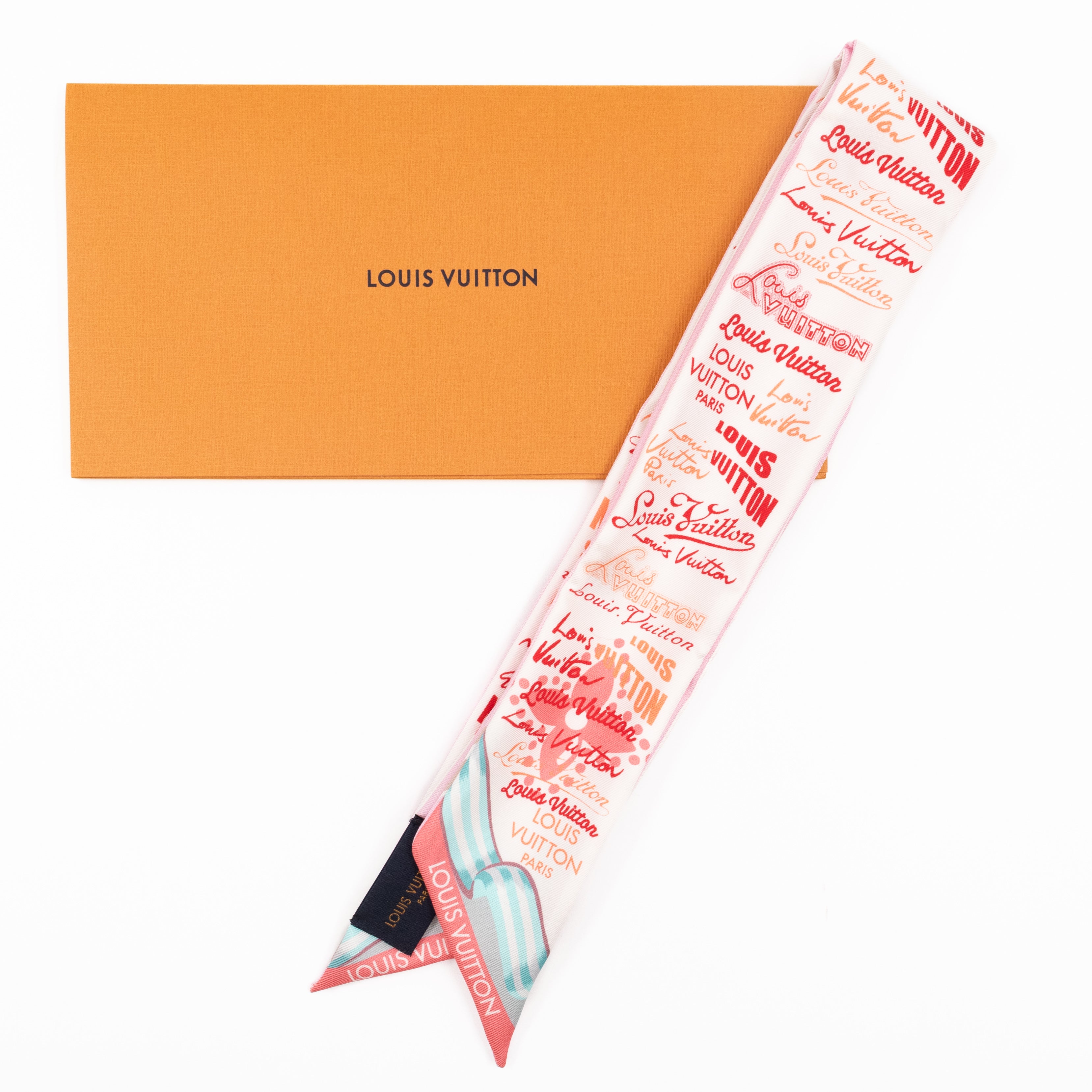 I LV U BB Bandeau Scarf Rose Clair Silk